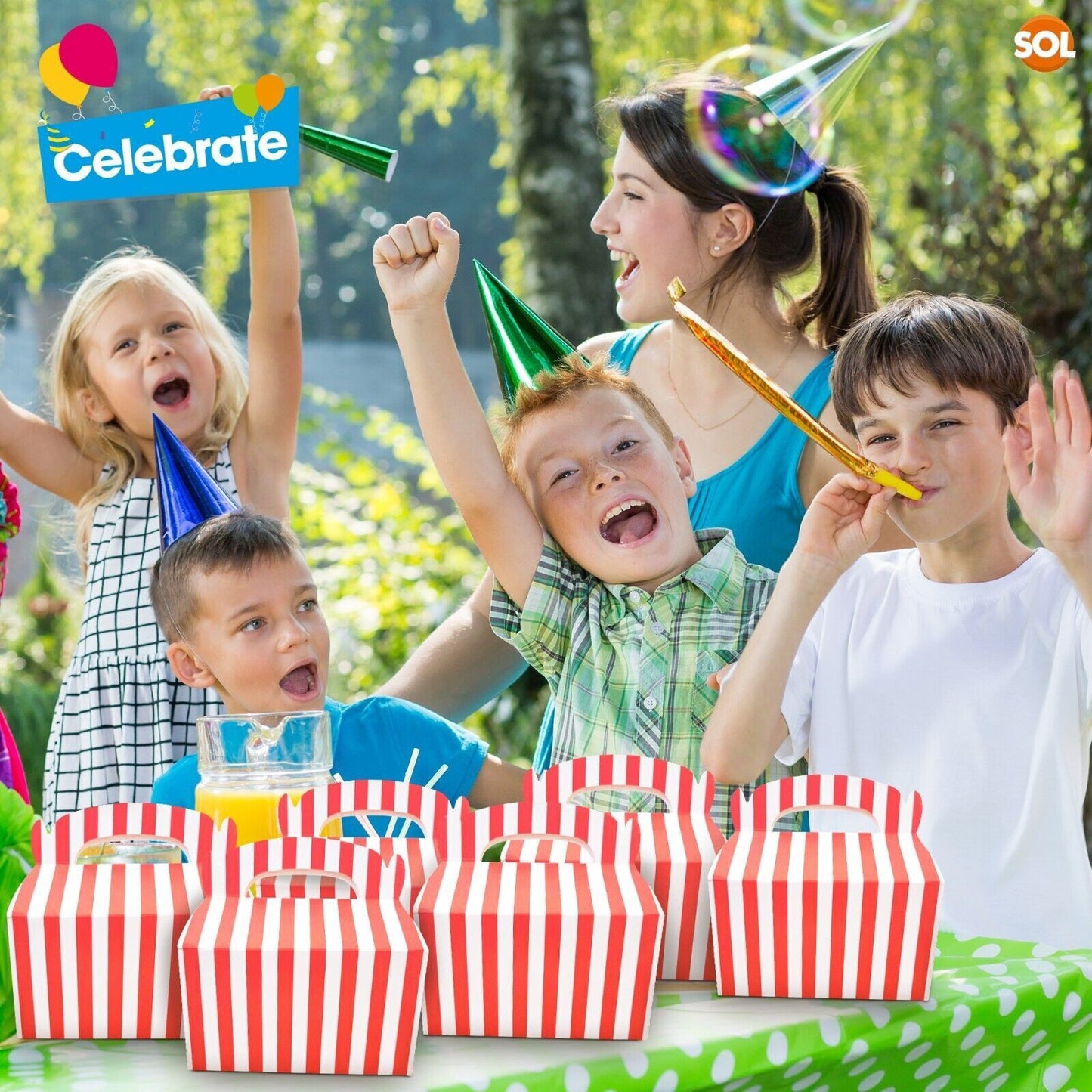 Rainbow Party Boxes | Large Kids Food Lunch Meal | Birthday Loot Gift Bag 20 Pack