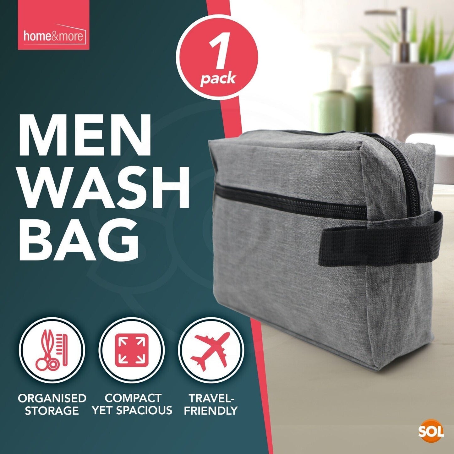 Men’s Wash Bag Toiletry Travel Shaving Grooming Organiser