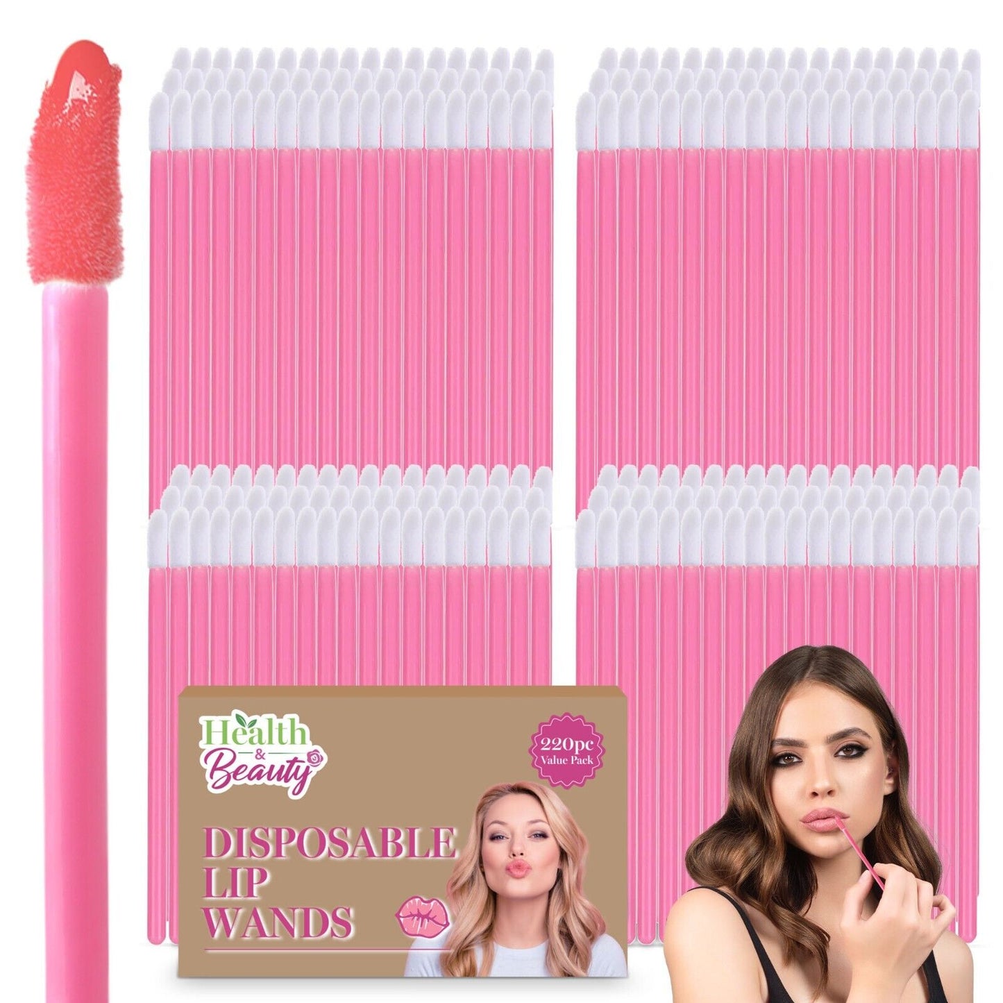 Disposable Lip Brushes Lipstick Gloss Wands | 220 Pack