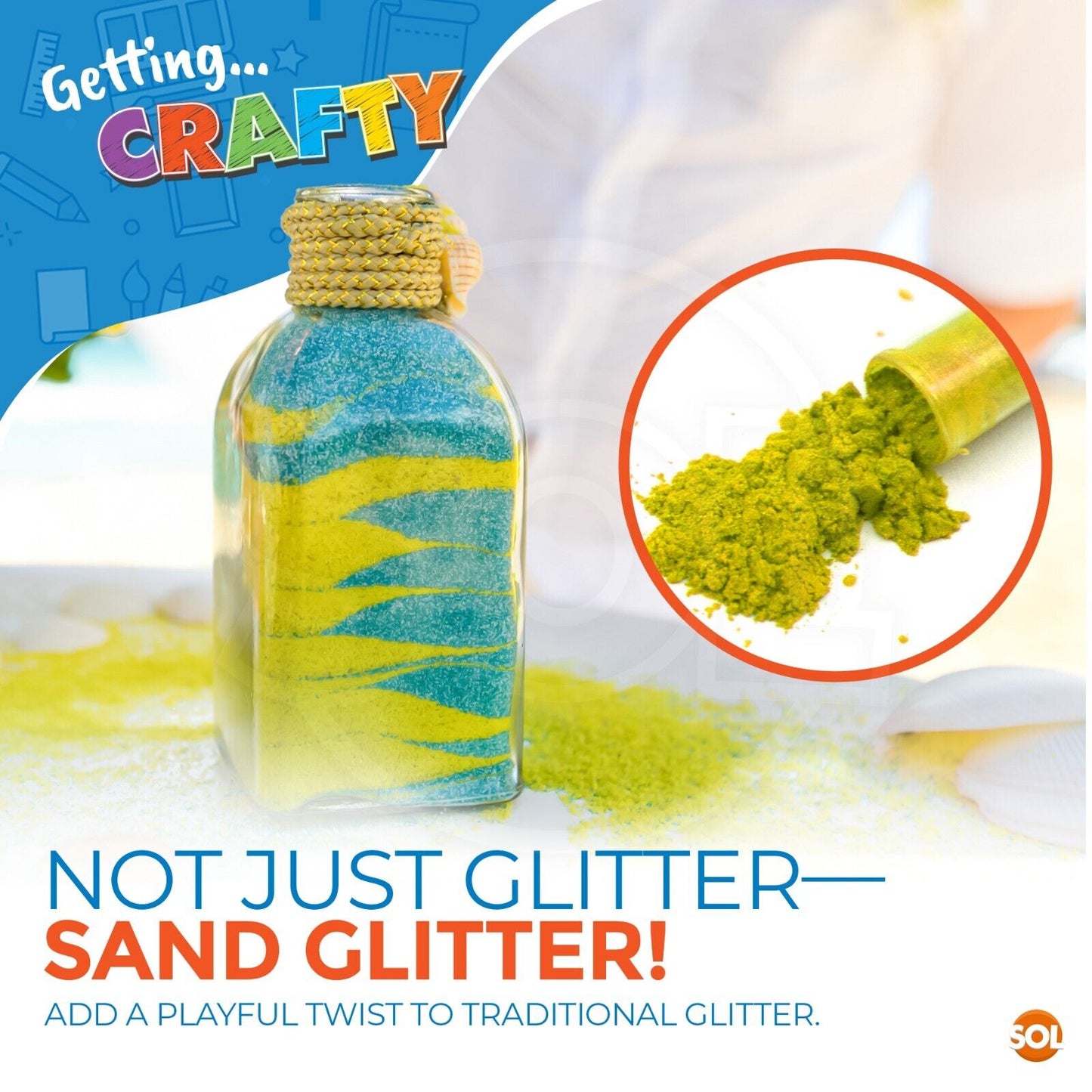 30-60 Decorative Coloured Craft Sand Assorted Colours Glitter Shaker Pots Tubes