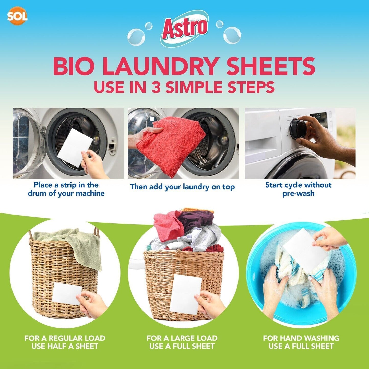 Eco Laundry Sheets Bio & Non-Bio | Washing Machine | 10 Pack