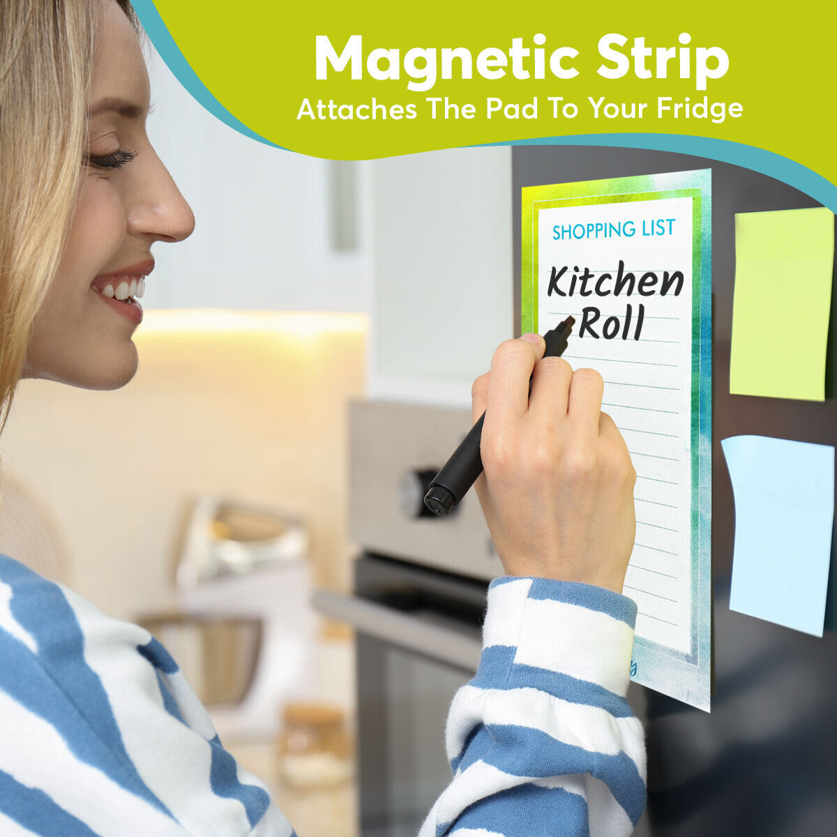 Magnetic Shopping List Pad | Fridge Memo Planner | 80 Pages