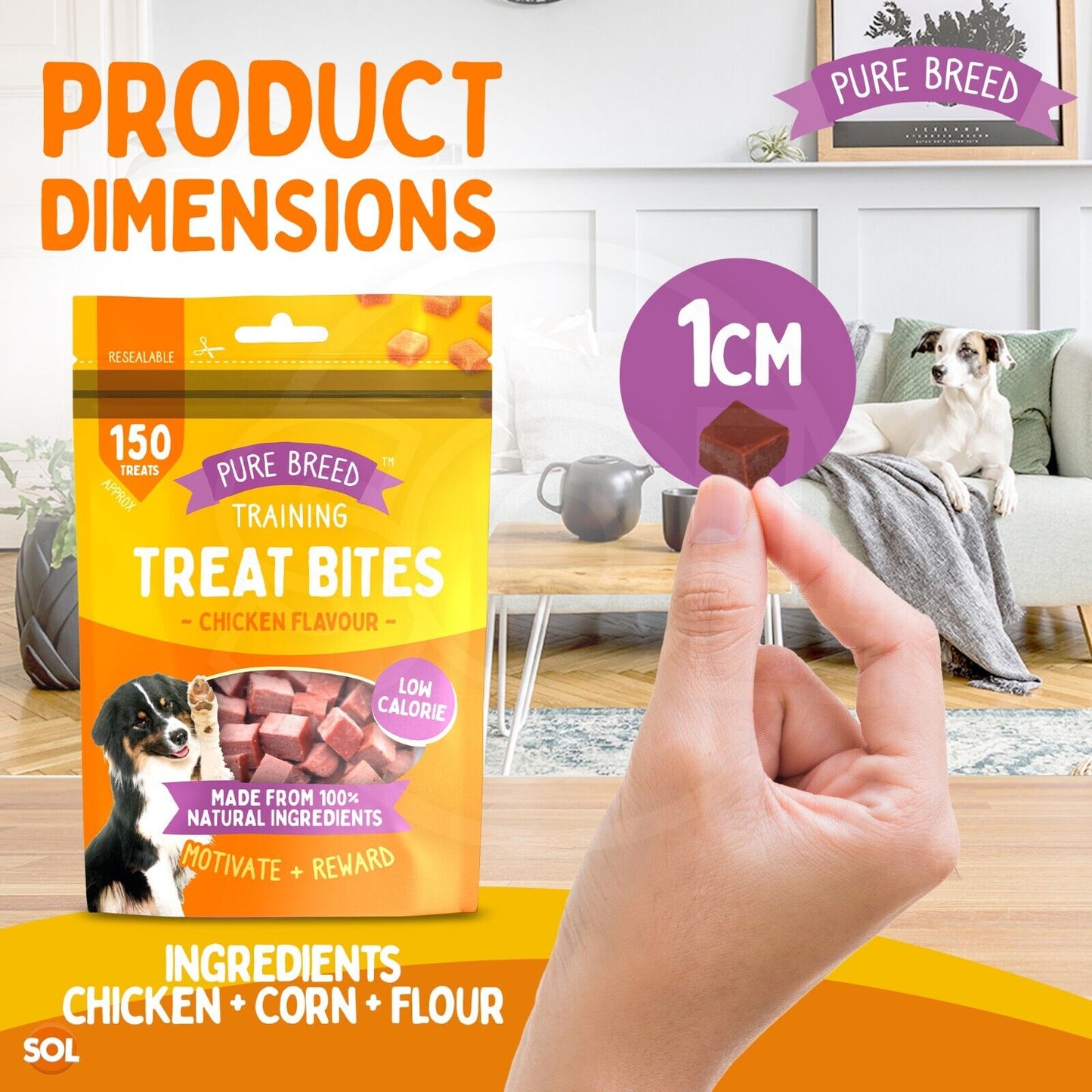 Chicken Bites Dog Training Treats Duck & Beef | 100g