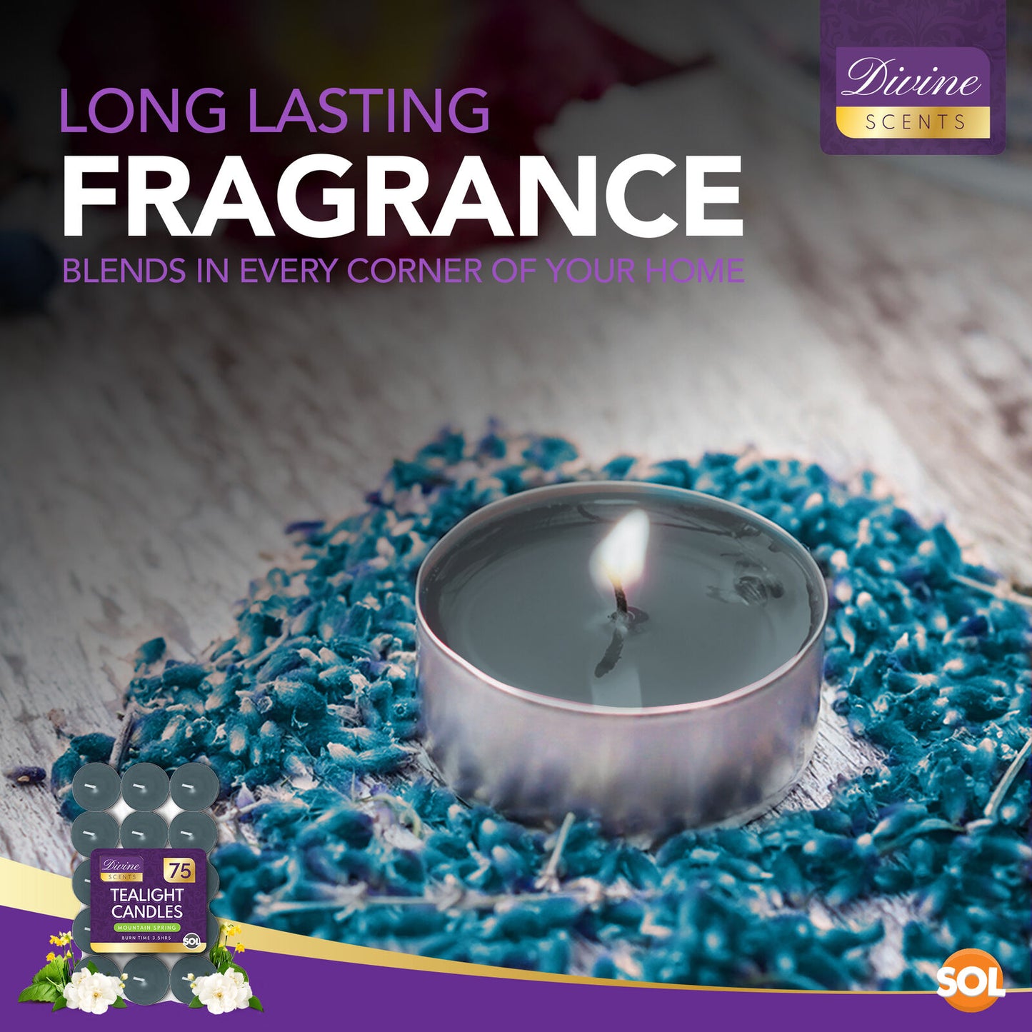 Scented Tea Light Candles | 4 Hour Burn Fragrance | 75 Pack