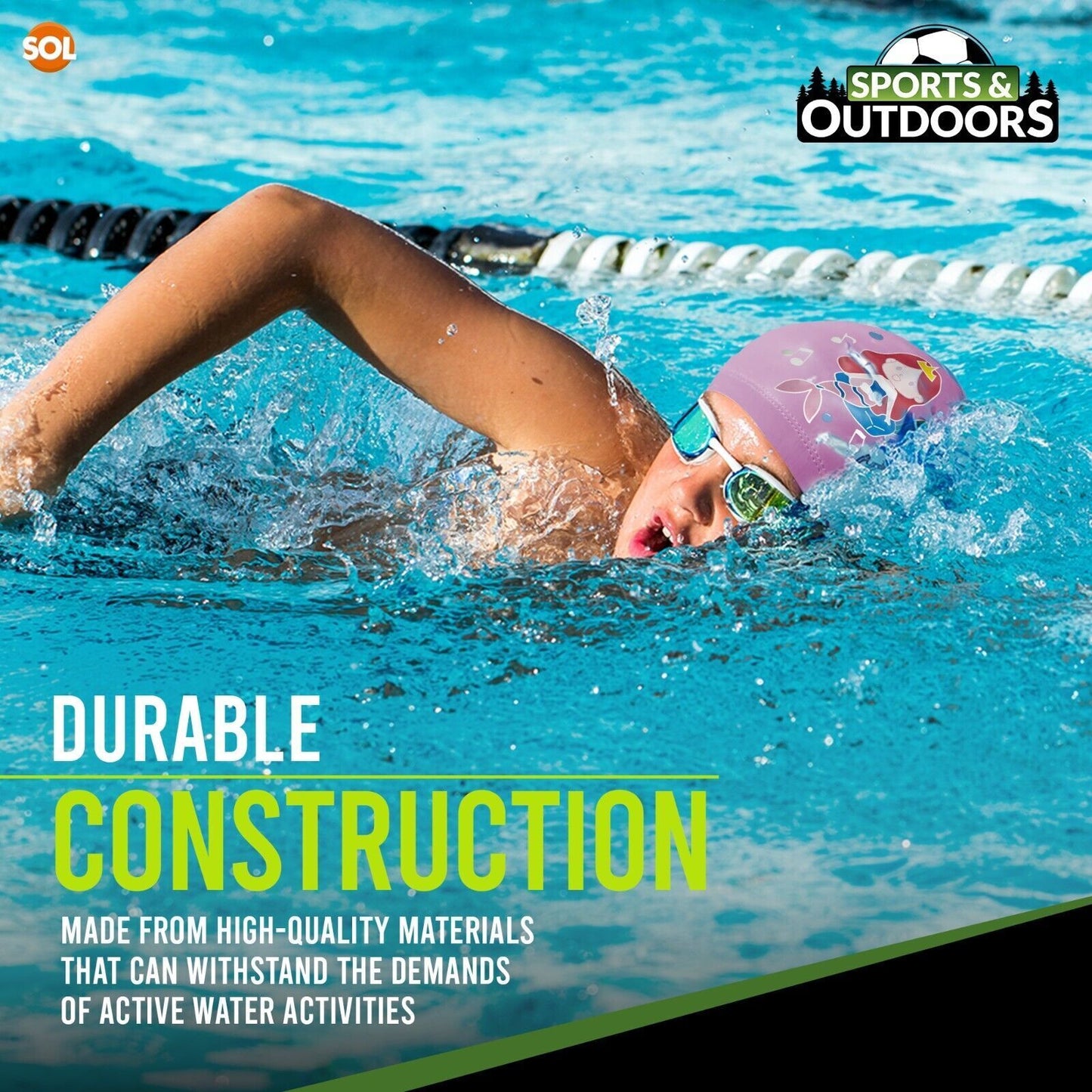 Kids Swimming Cap | Waterproof Fabric Swim Hat for Boys & Girls