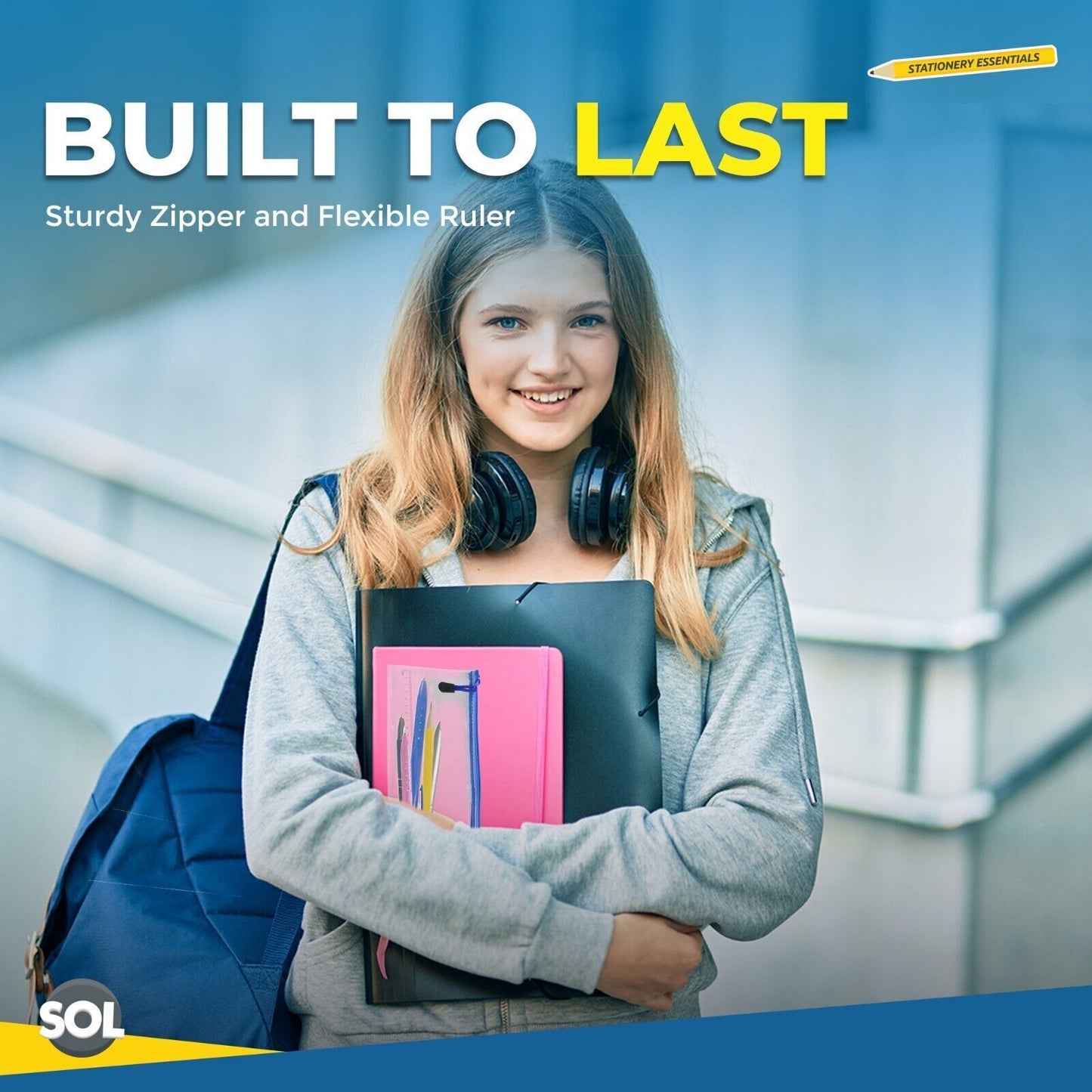 Clear Pencil Case with 30cm Ruler – Large Exam Compliant Set