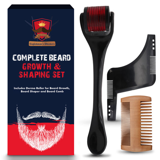 Beard Growth Kit for Men – Derma Roller & Comb Set