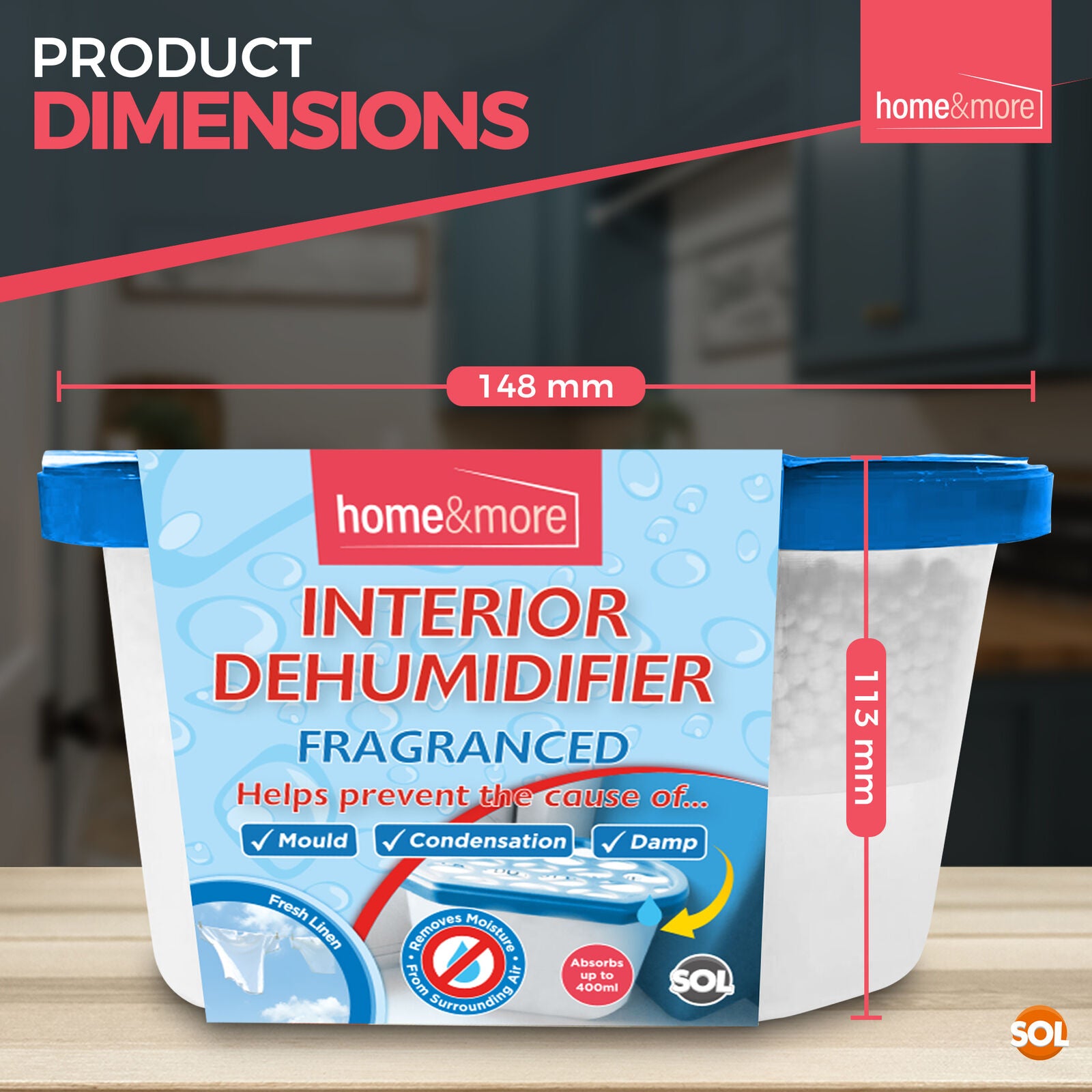6-36 DEHUMIDIFIER Interior Damp Moisture Mould Mildew Caravan Fragranced 400ml