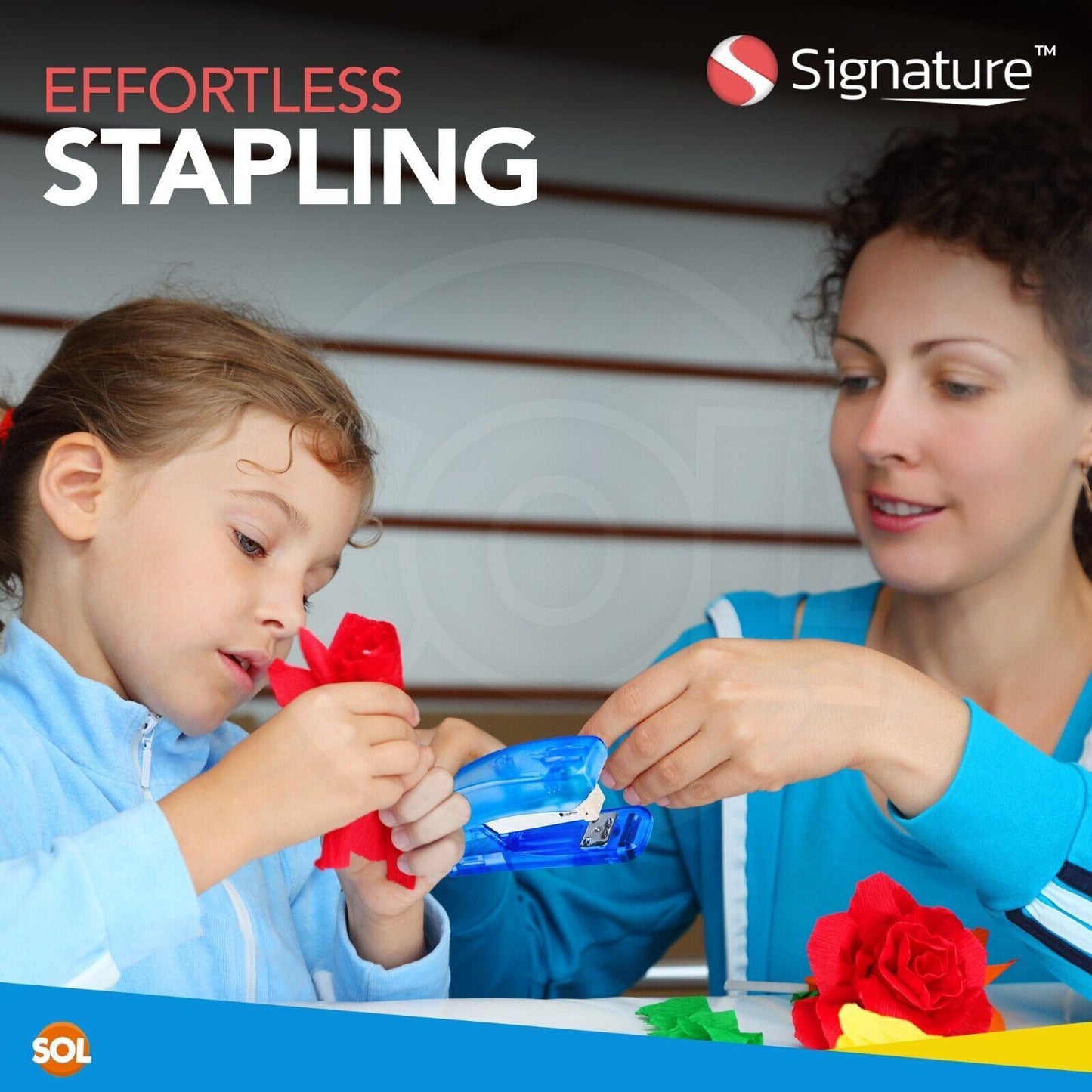 Stapler and Staples 500pk For Desktop Set Office Desk School Home Stationery
