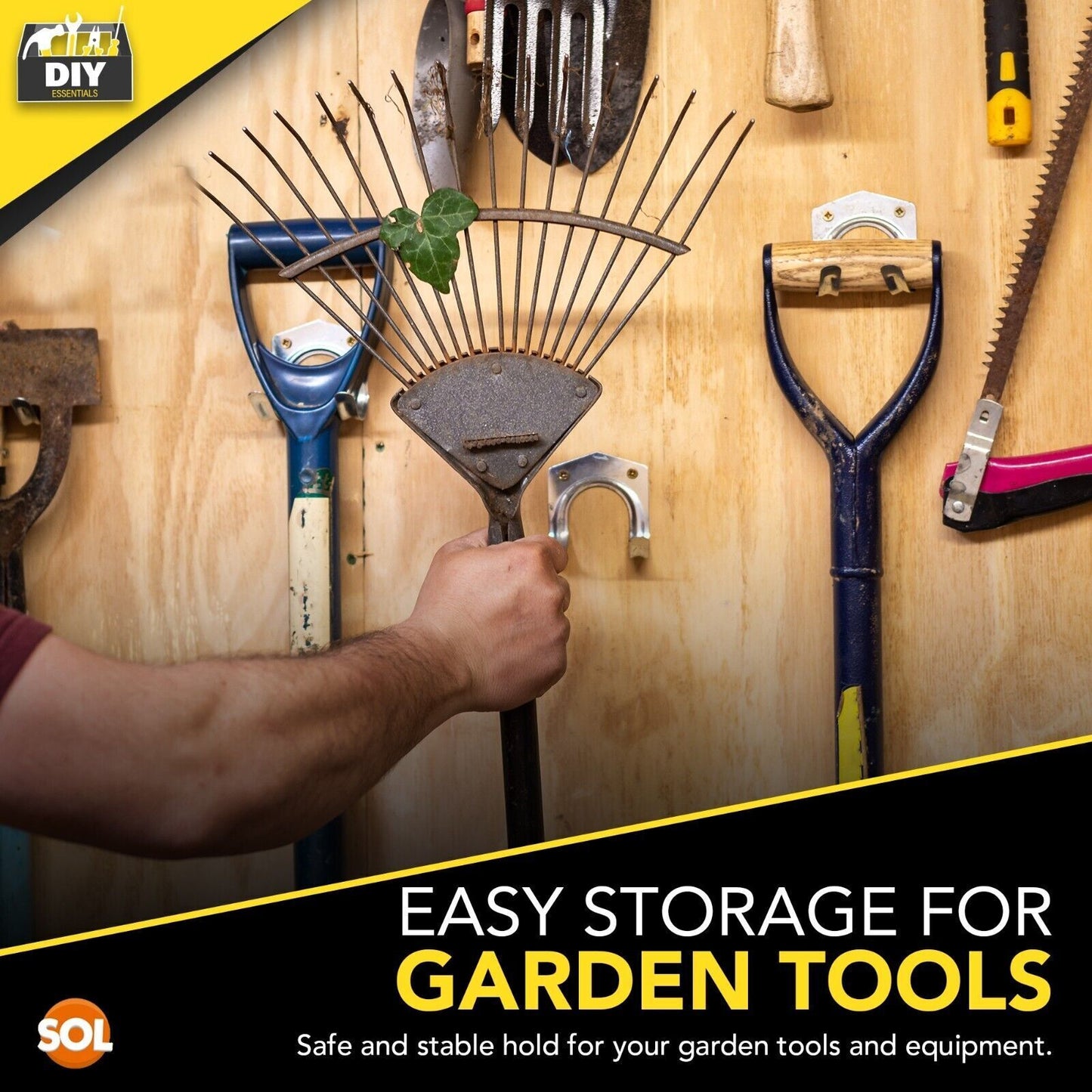 Tool Hooks & Screws | Garage Wall Bike Storage | 30 Pack