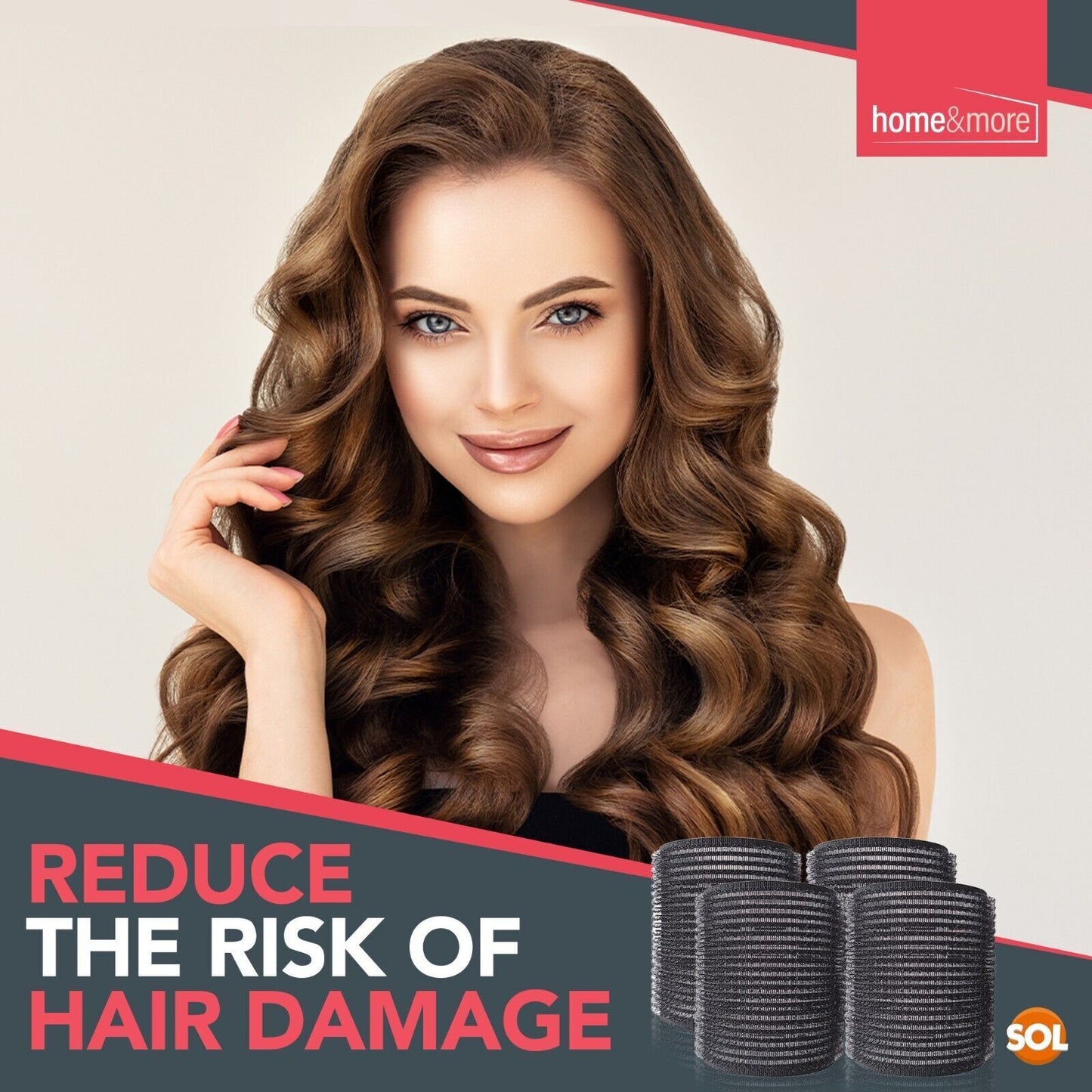 Heatless Hair Rollers Black | Self Grip Curlers for Bouncy Waves | 4 Pack