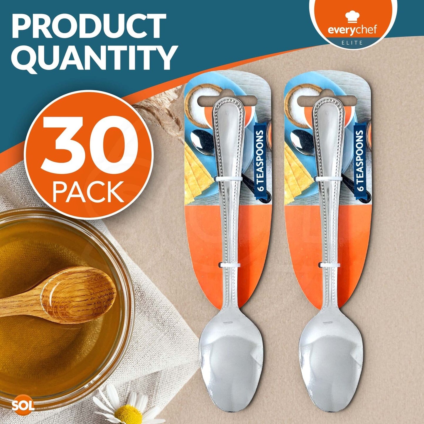 Stainless Steel Tea Spoons | Quality Cutlery Set | 6 Pack