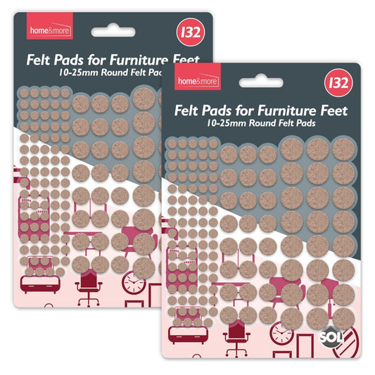 Felt Pads | Beige Self Adhesive Furniture Floor Protectors | 264 Pack