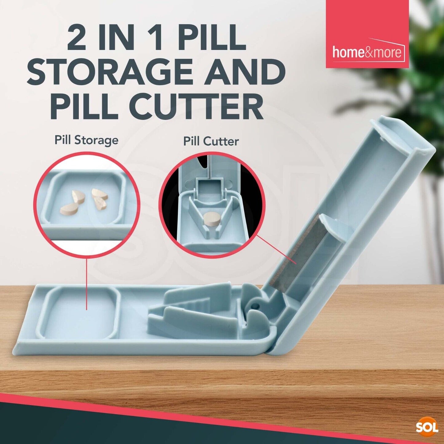 Pill Cutter Splitter Storage Compartment Box Small Pills