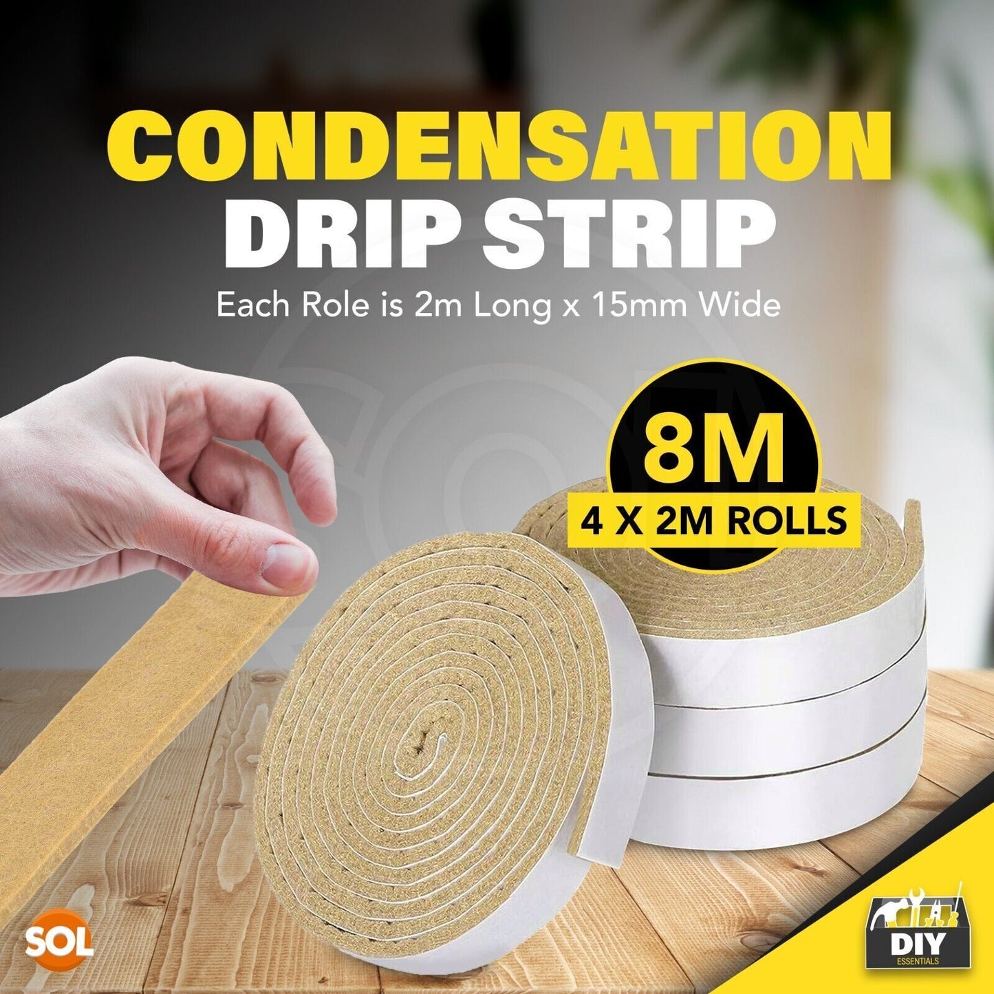 Condensation Drip Strip Window Seal 8M – Absorbs Moisture Fast