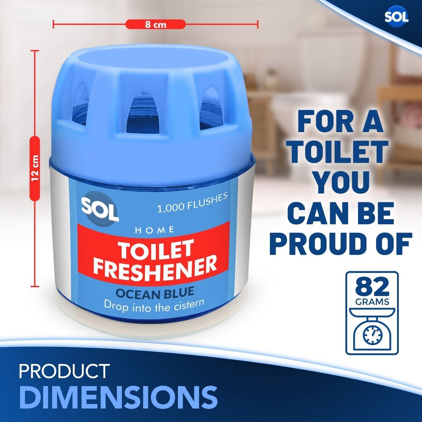 Toilet Bowl Freshener | Blue Cistern Block Cleaner | 6 Pack