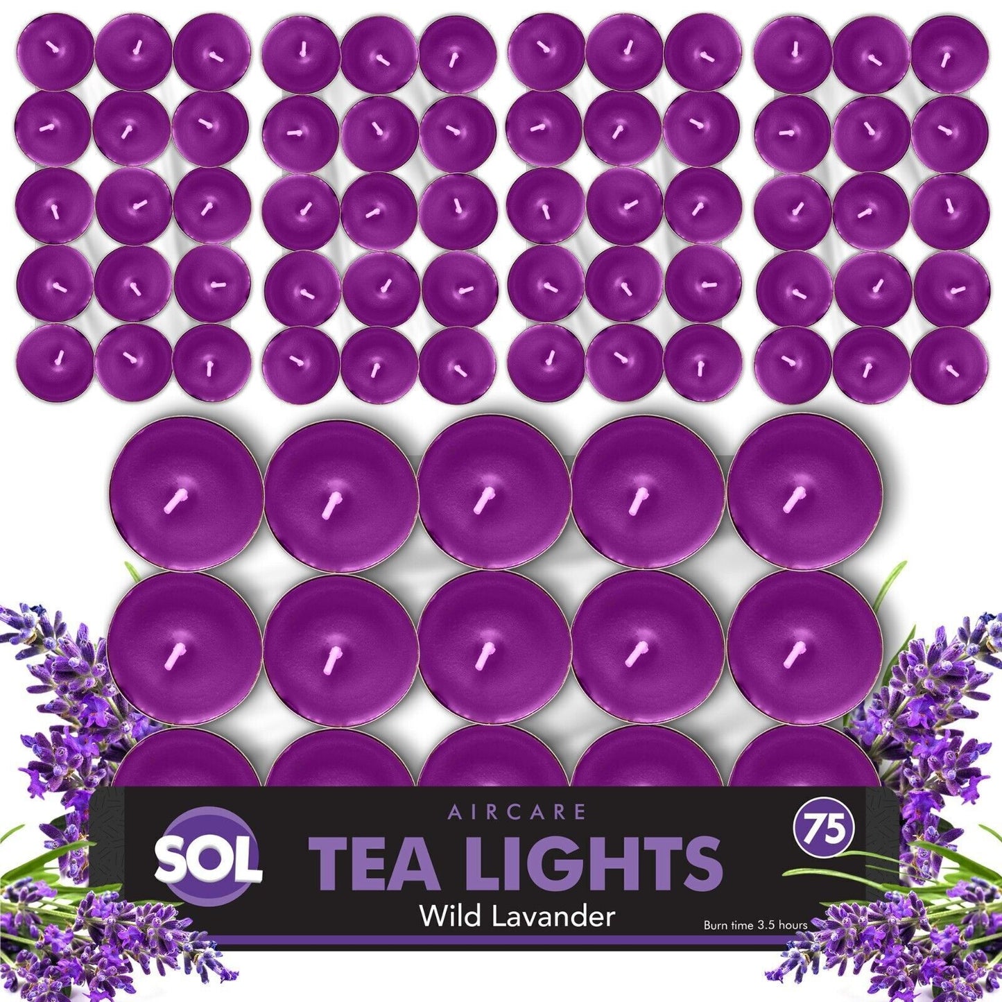 Scented Tea Light Candles | 4 Hour Burn Fragrance | 75 Pack