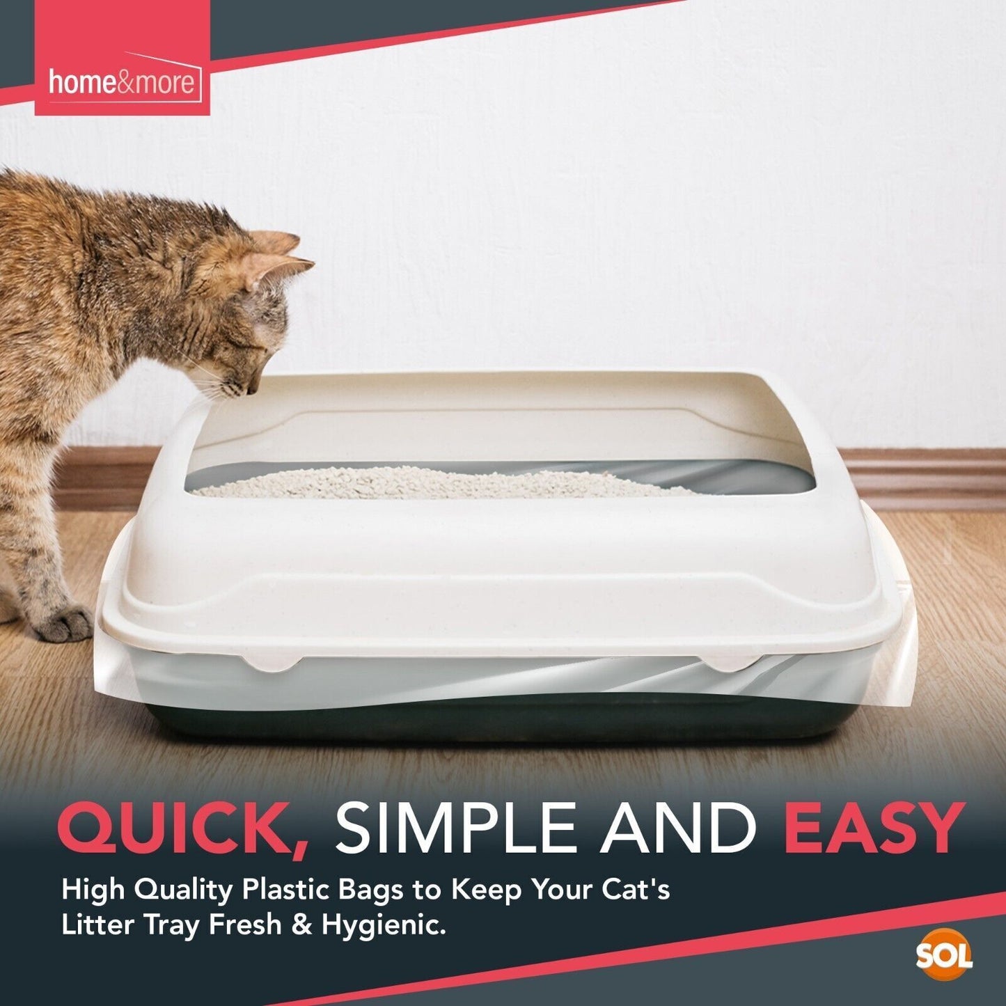 Extra Large Cat Litter Tray Liners 56x70cm | Disposable Bags | 10 Pack