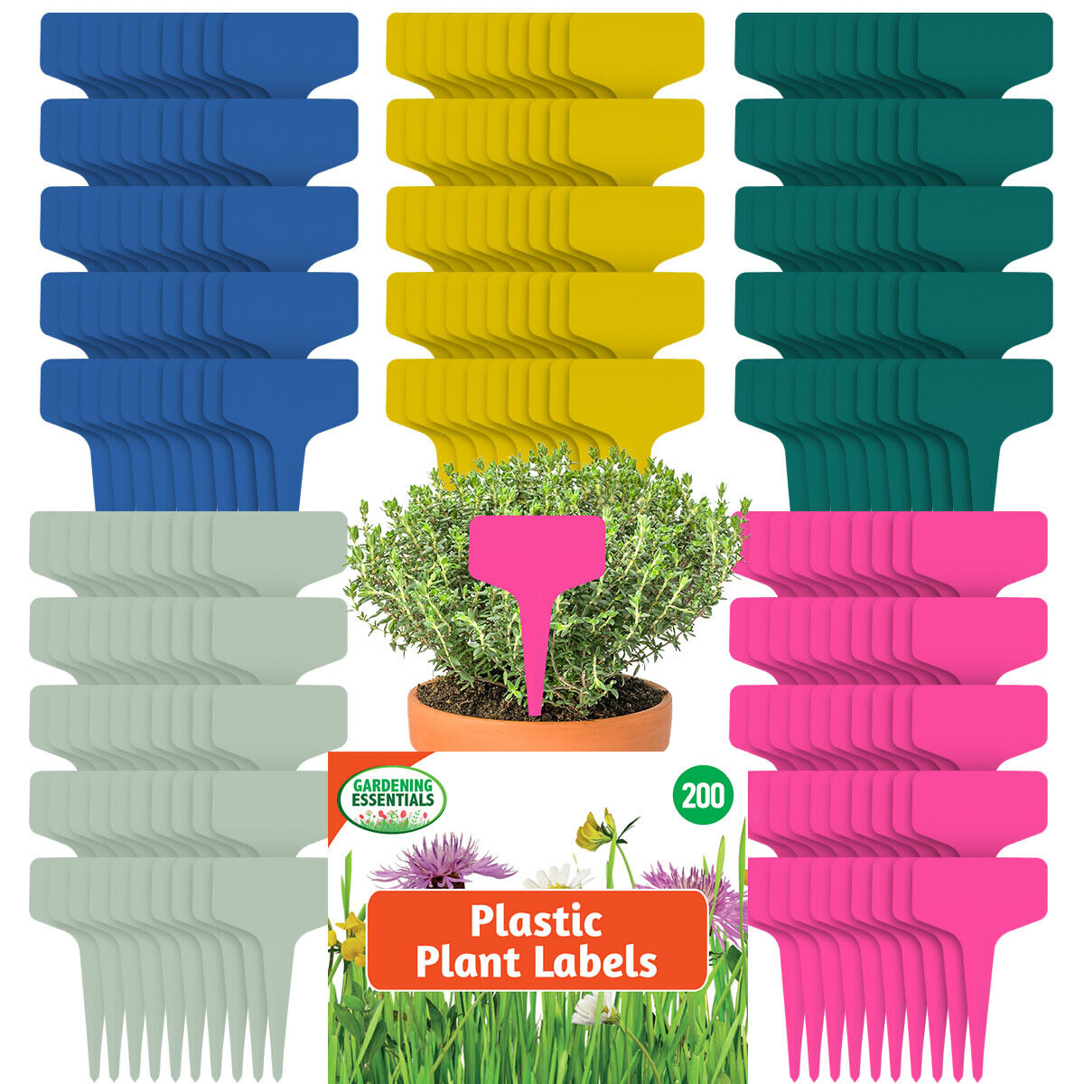 100-300pk Plastic Plant Labels T Type Waterproof Garden Markers Herb Name Tags