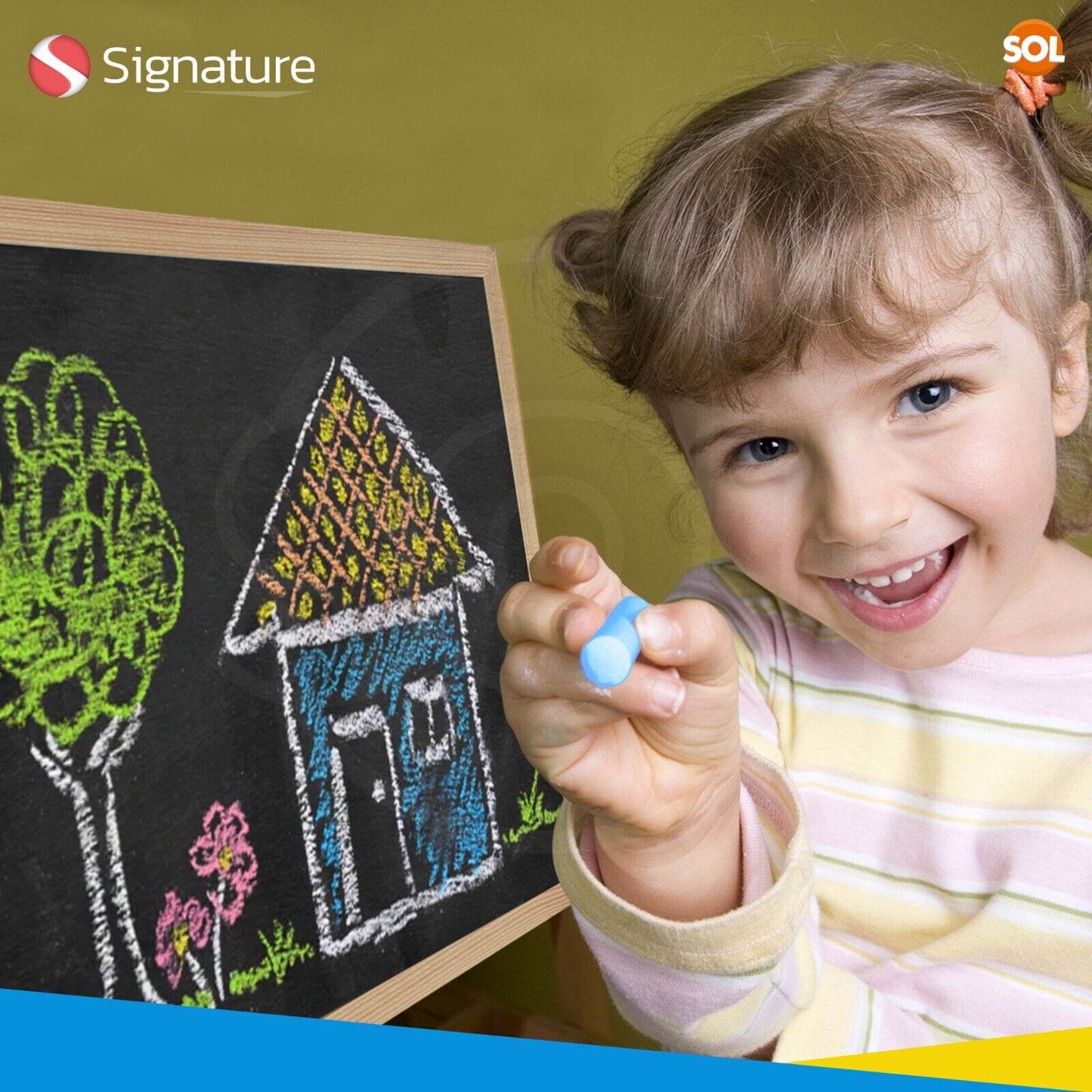A4 Chalkboard Set with Colourful Chalks - Great for Kids, Restaurants, Cafes