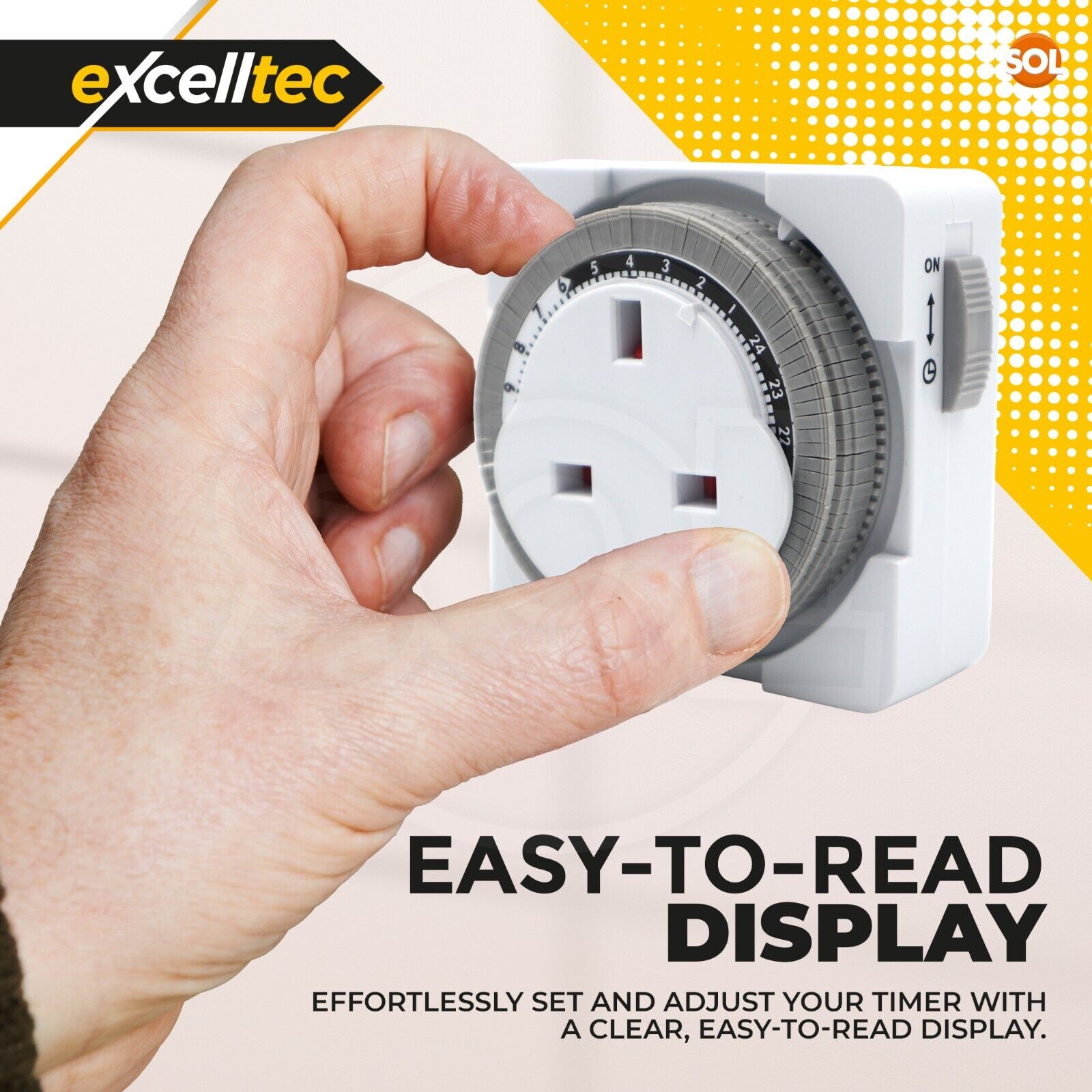 24 Hour Segment Timer Switch 24hr Mains Plug In Mechanical Clock Energy Saver