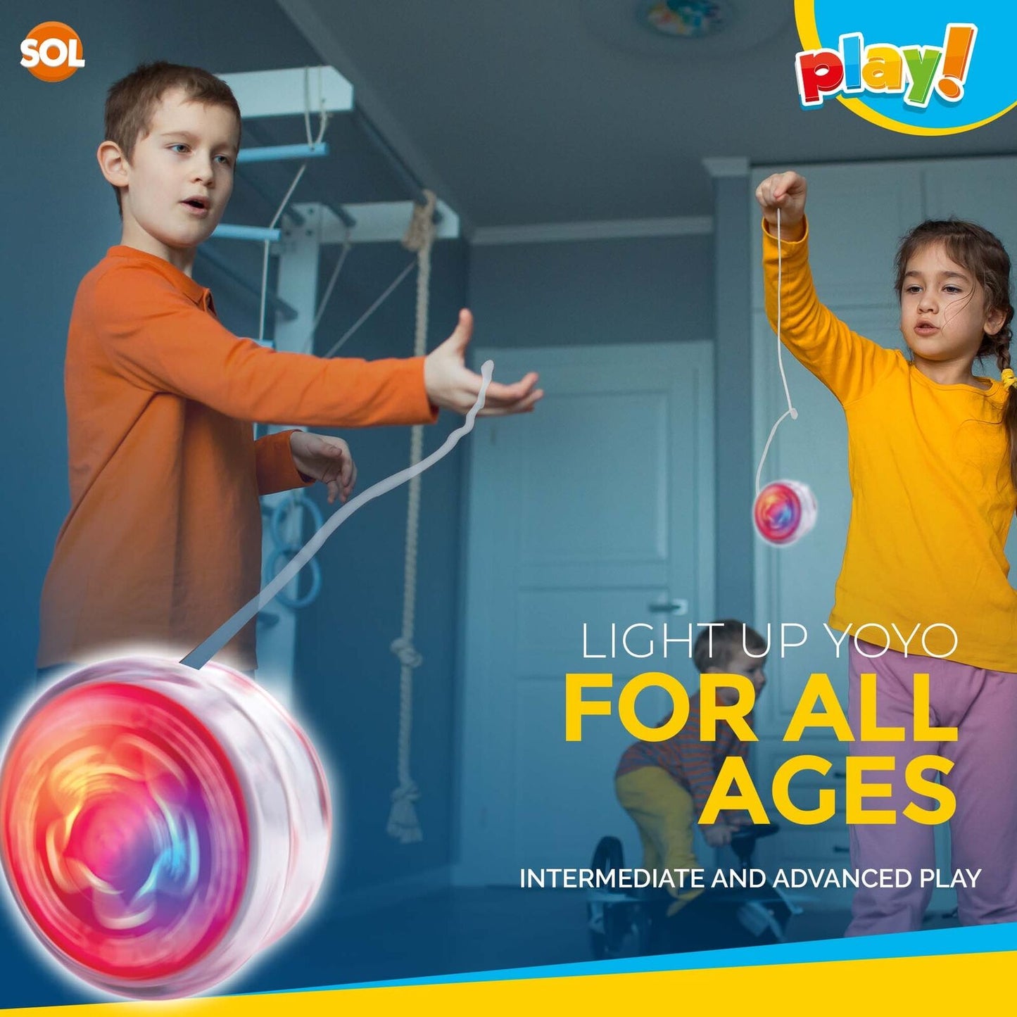 Professional YoYo Light Up Kids Toy Pro Stunt Trick Flashing Clutch Yo Yo | 6 Pack