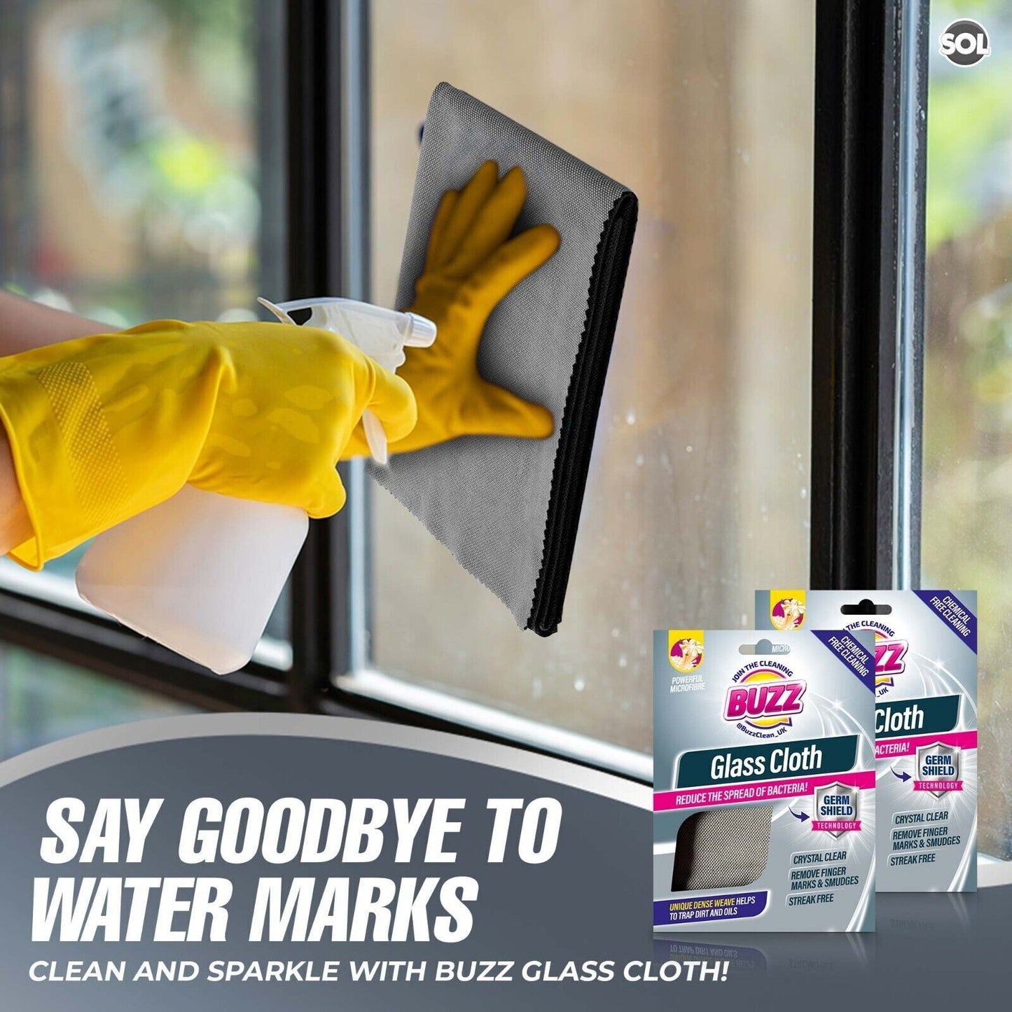 Extra Large Microfibre Glass Cloth 49x39cm | Streak-Free Polish