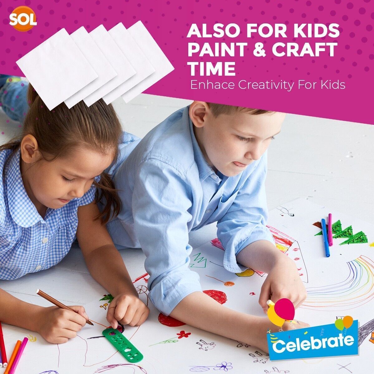 White Paper Table Cloths Square | Disposable Party Covers | 5 Pack