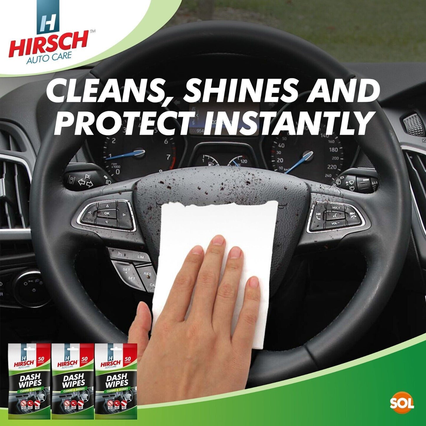 Car Dash Wipes | Gloss Interior Dashboard Cleaner | 300 Pack