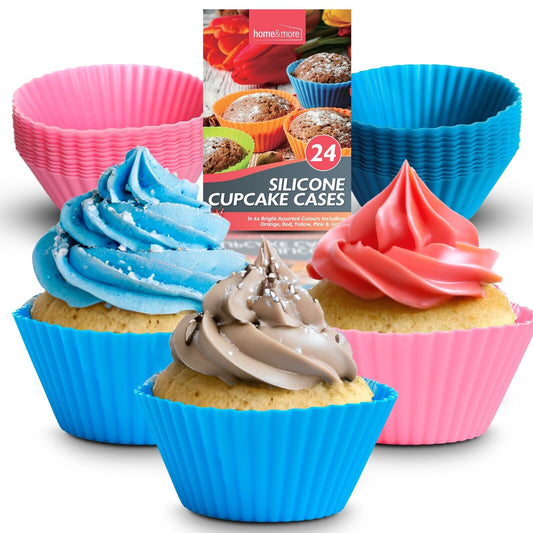 Silicone Cupcake Cases Muffin Non-Stick Baking | 24 Pack