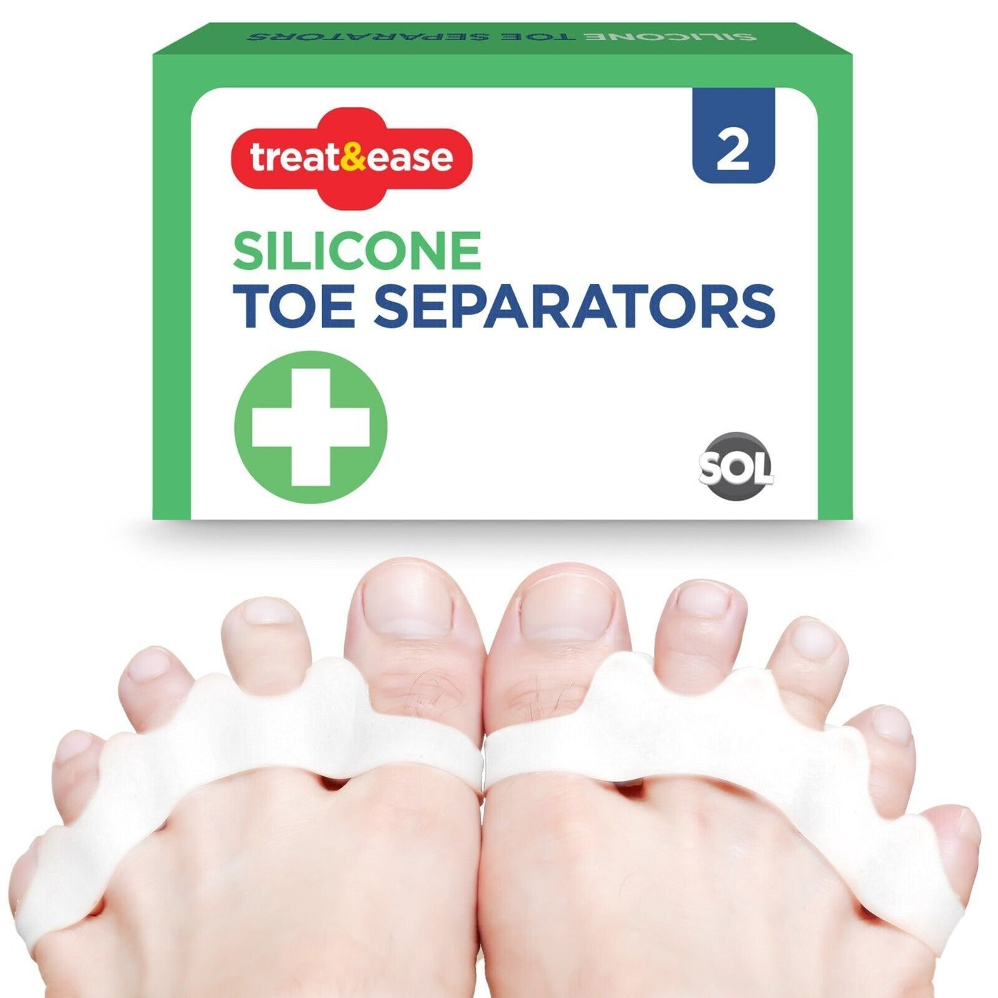 Silicone Toe Separator Gel Spreaders Straightener | 2 Pack