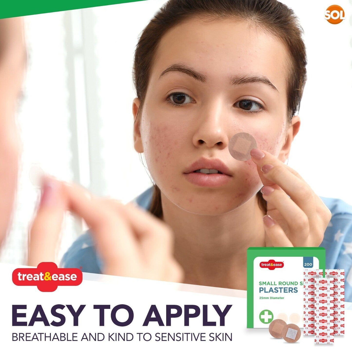 Round Spot Plasters 2.5cm Washproof First Aid | 400 Pack