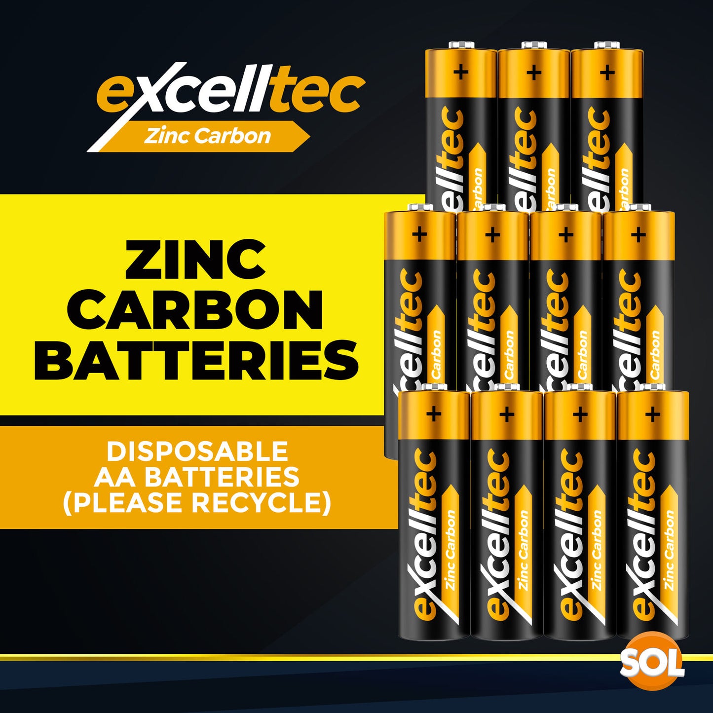 22 Excelltec AA / AAA Batteries | 1000mAh 1.5v Heavy Duty Battery Long Expiry Life