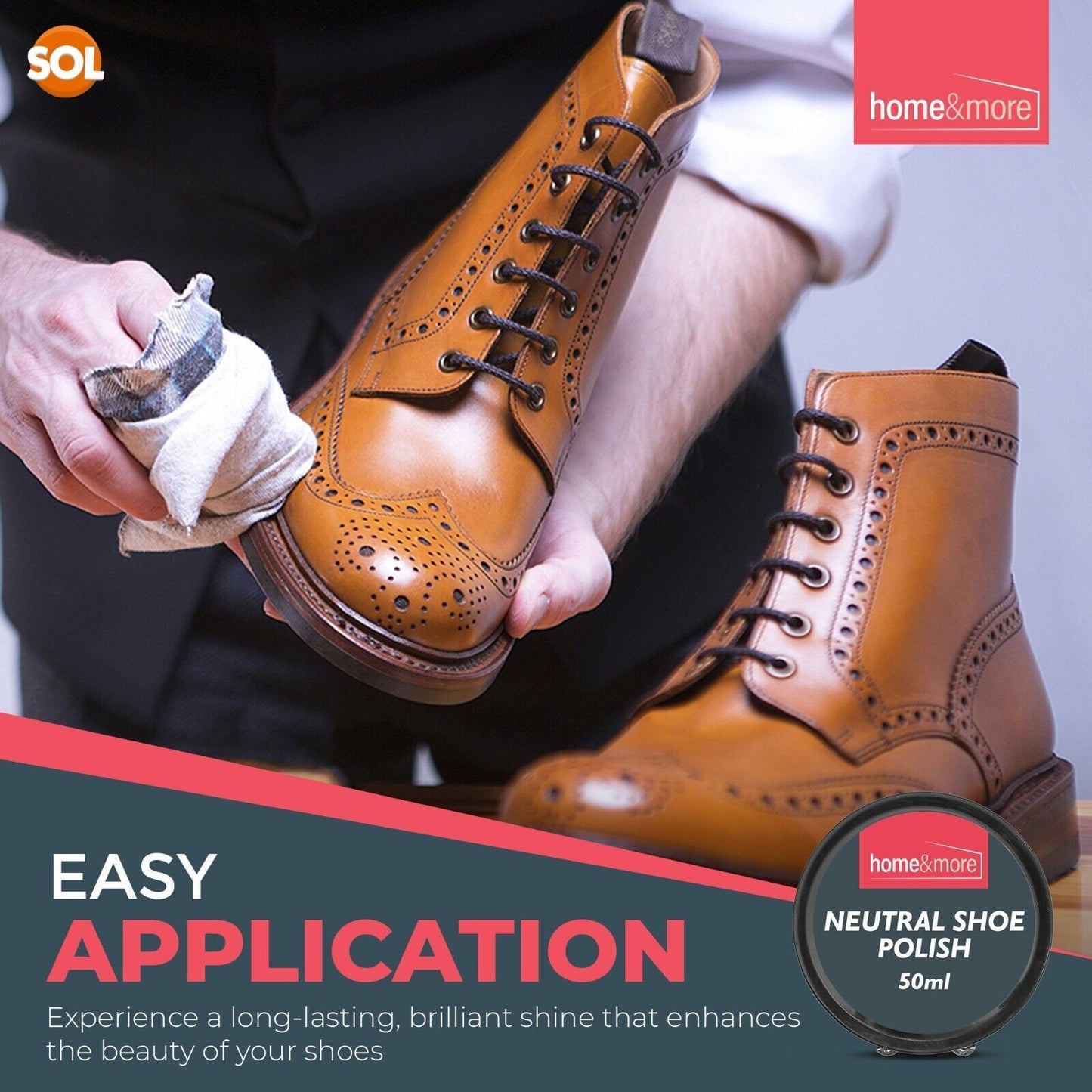 Wax Shoe Polish Neutral 50ml | Leather Boot Cleaner | 6 Pack