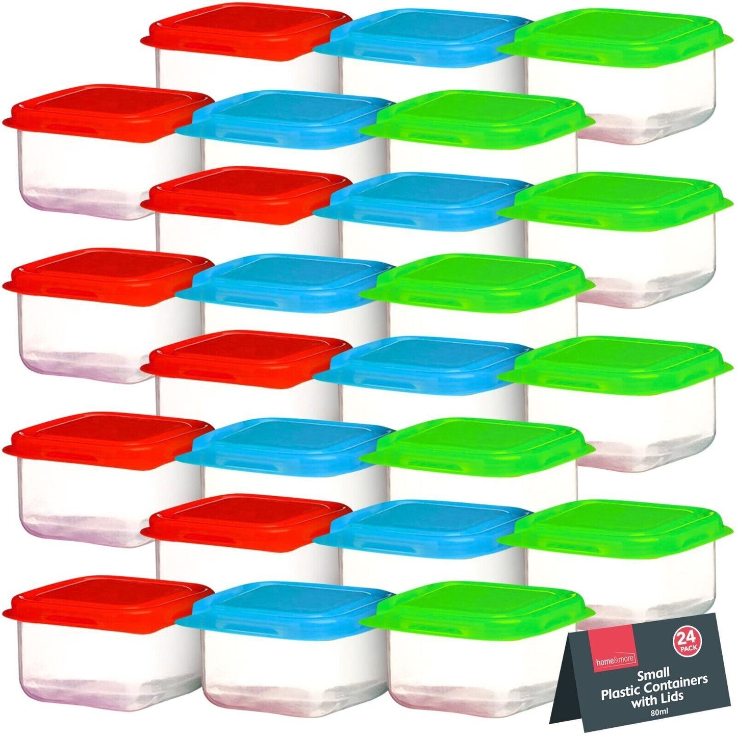 Mini Plastic Storage Containers | Clear Small Boxes | 24 Pack