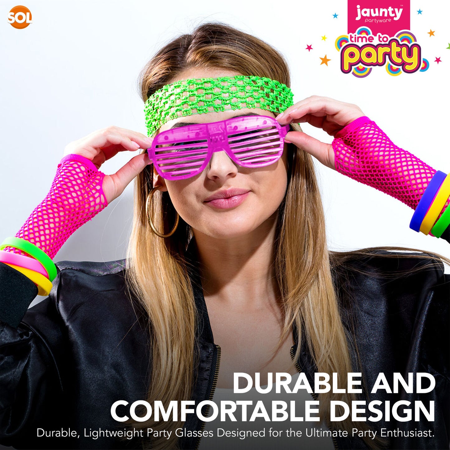 6-24 Flashing Party Glasses | LED Light Up Glow Neon Shutter Shades Disco Rave