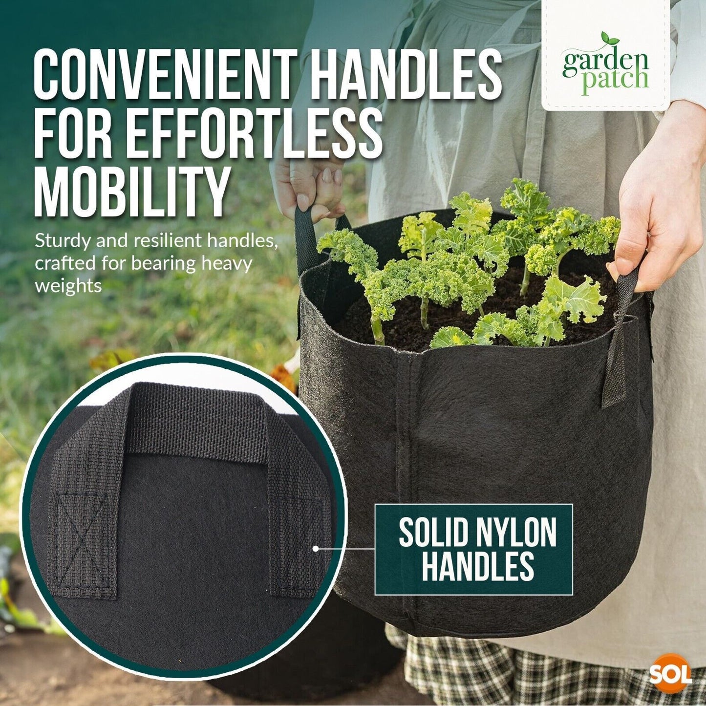 Fabric Grow Bag | Breathable 17L Potato Vegetable Planter