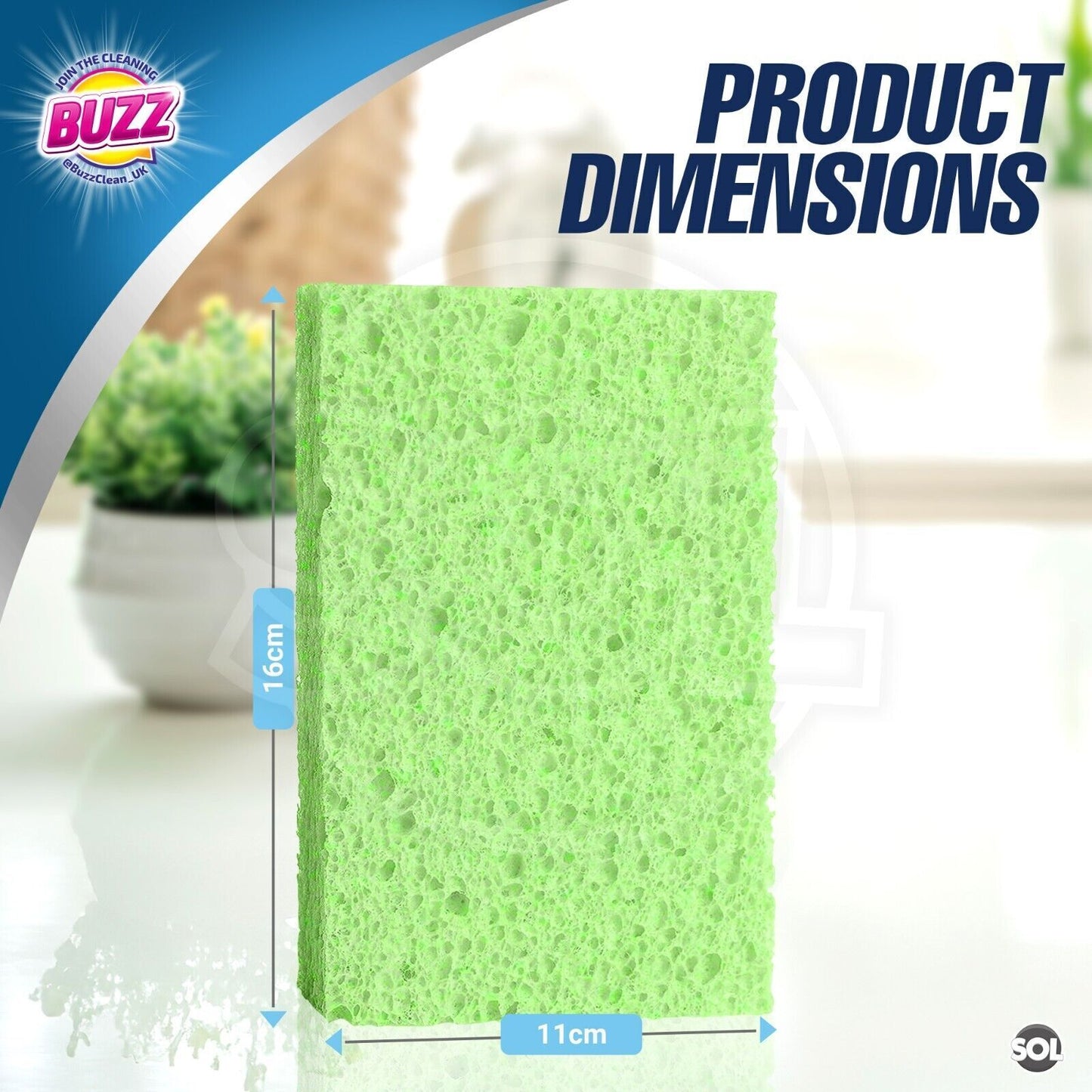 Cellulose Sponge Wipes | Absorbent Kitchen Cloths | 3 Pack