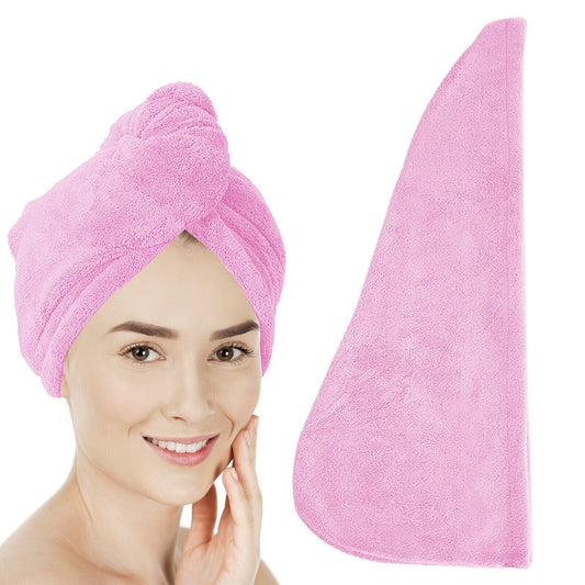 Hair Turban Towel | Pink Microfibre Head Wrap Quick Dry