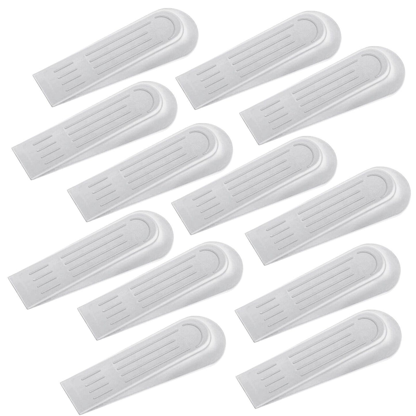 12pk White Rubber Door Wedges Stop | Heavy Duty Stoppers Home Office Jammer Jam