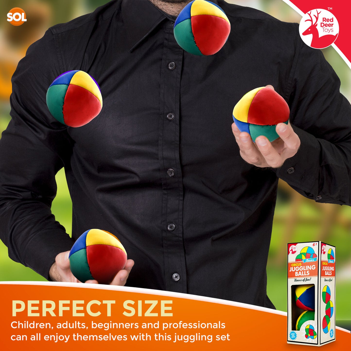 9 Juggling Balls Professional Pro Learn to Juggle Coloured Set Circus Clown Toy