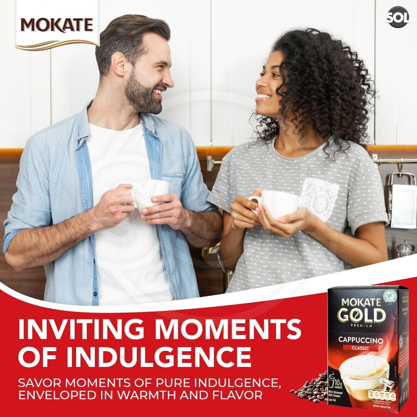 Mokate Gold Cappuccino Coffee Sachets | Classic & Chocolate Instant | 60 Pack