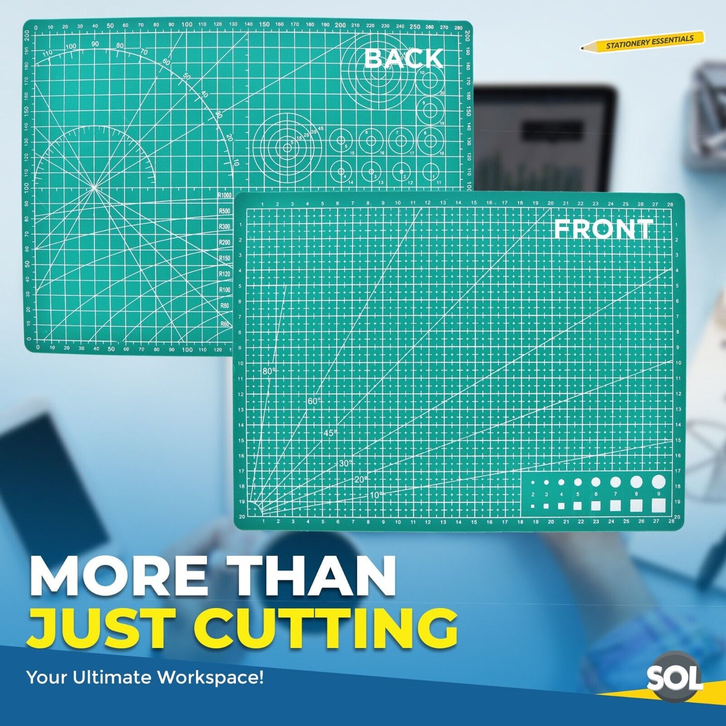 A4 Cutting Mat with 30cm Ruler | Self Healing Craft Set
