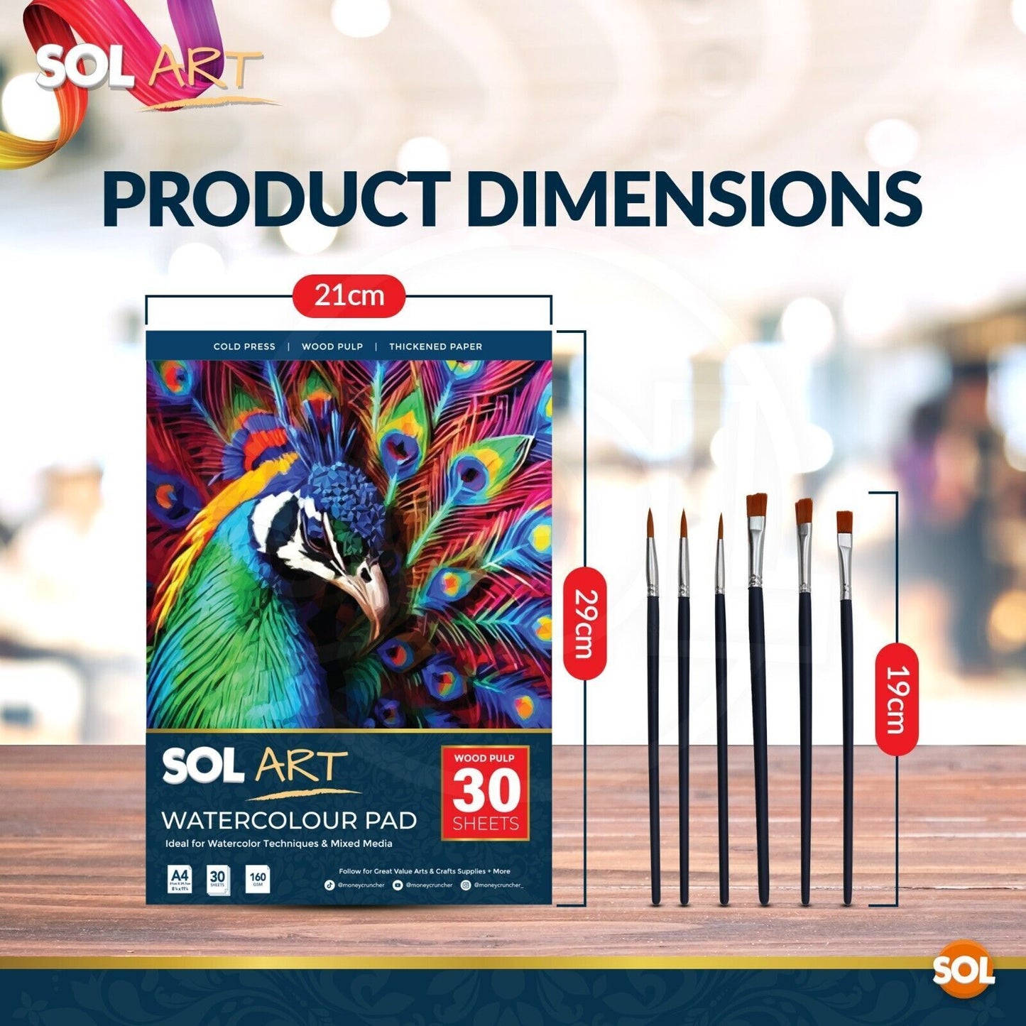 A4 Watercolour Pad Cold Pressed | Sketch & Drawing | 30 Pack