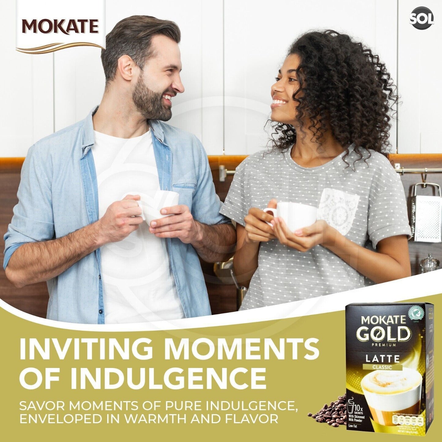 60-120 Mokate Gold Latte Coffee Sachets | Premium Caramel Classic Instant Sticks