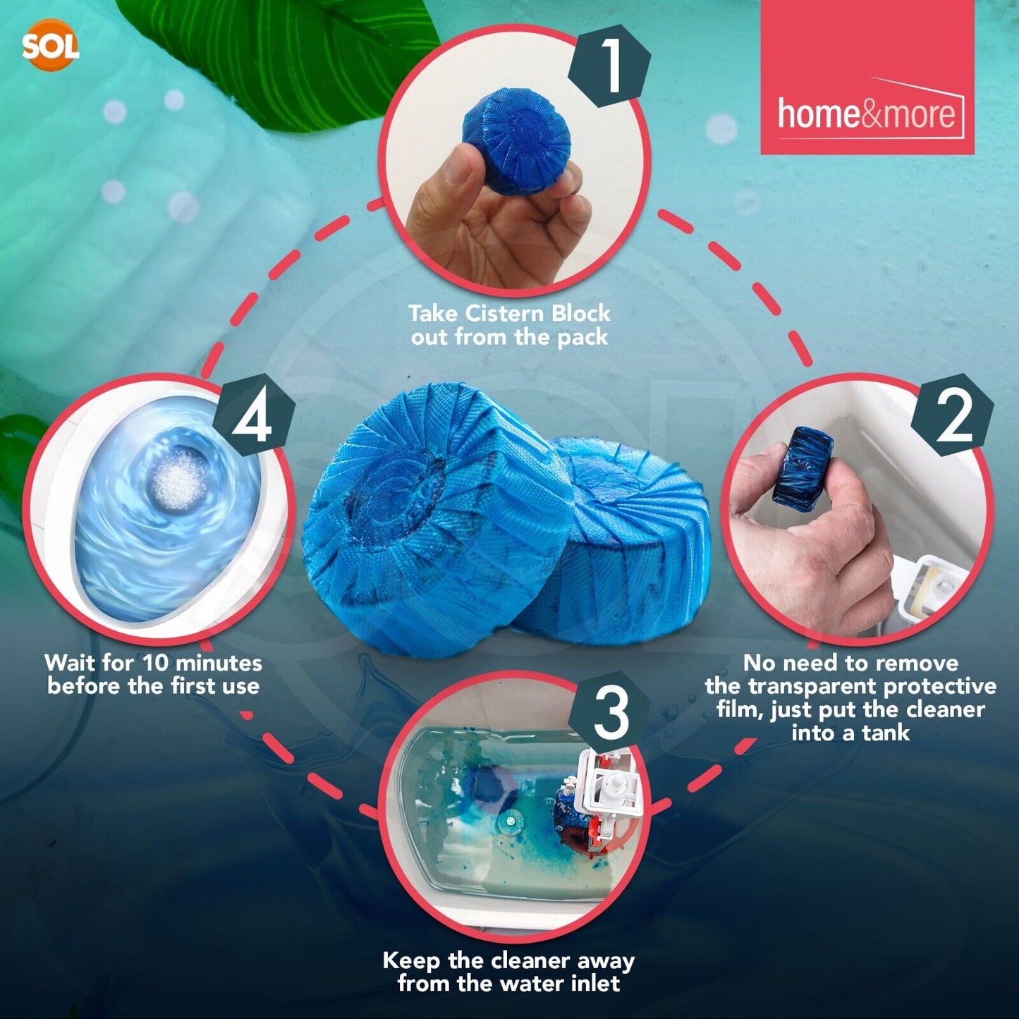 Cistern Blue Blocks Toilet Freshener Cleaner | 48 Pack