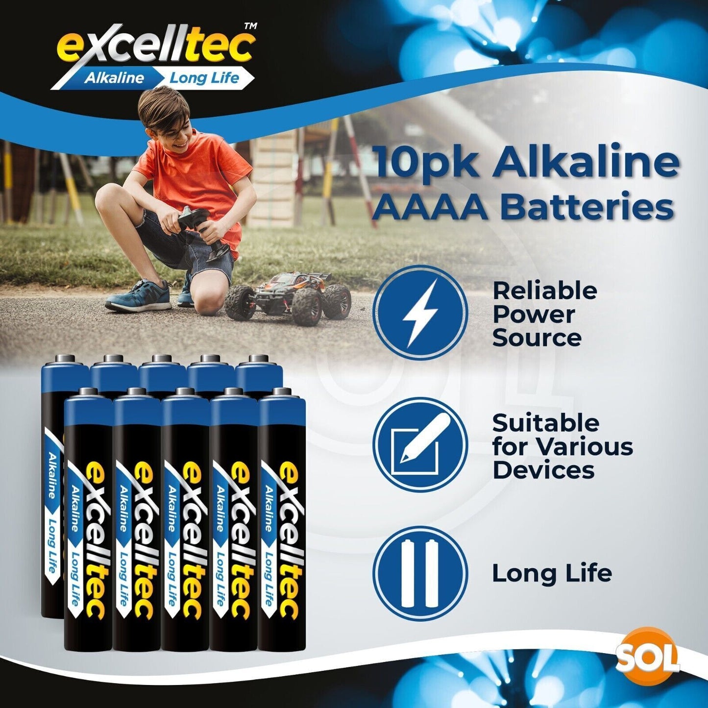 AAAA Batteries Alkaline 10 Pack 1.5V LR61 E96 MN2500
