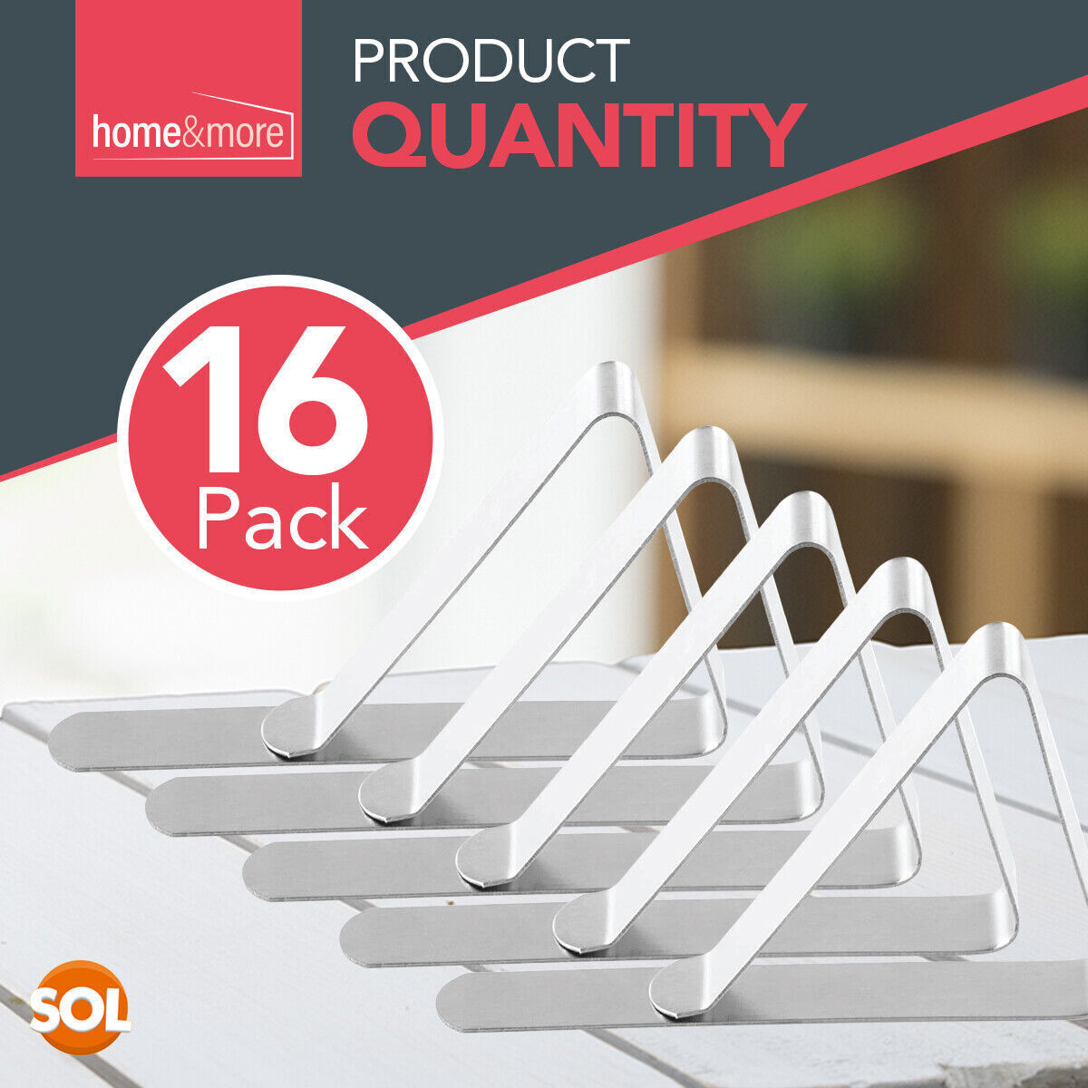 Table Cloth Clips | Metal Stainless Steel Picnic Clamps Pegs | 16 Pack