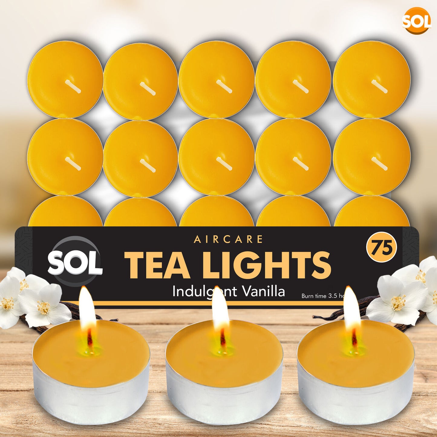 Scented Tea Light Candles | 4 Hour Burn Fragrance | 75 Pack