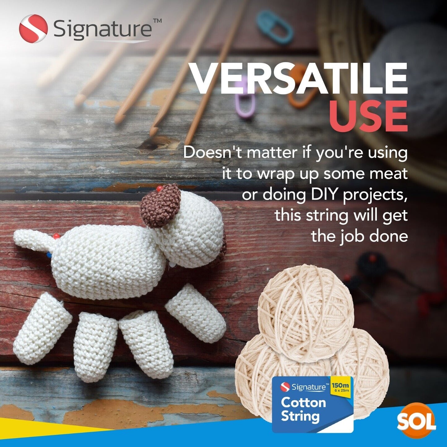 White String Cotton Twine 2mm 150M Craft Cord Rope Gift Wrap